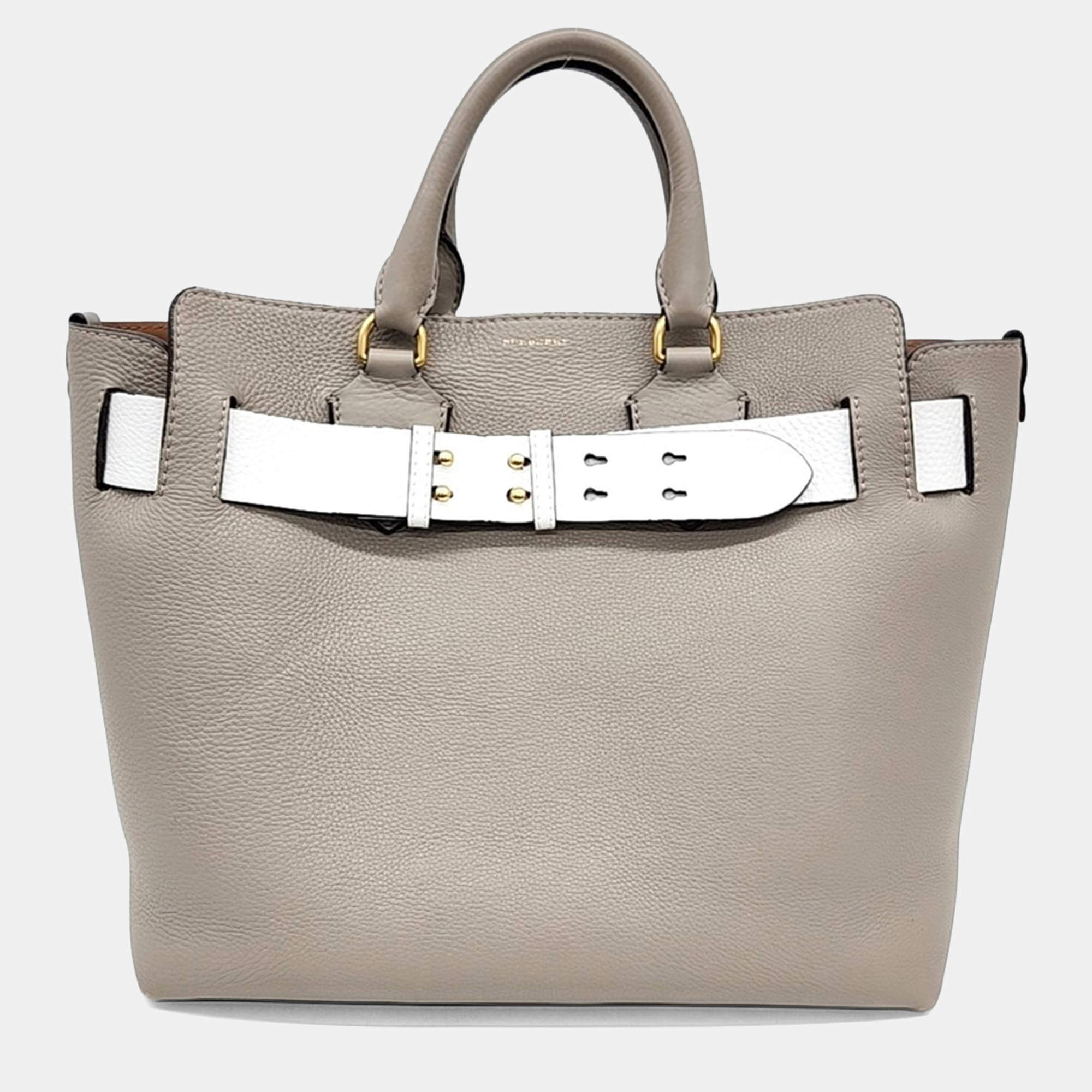 Pre Owned Burberry Leather Beige Belt Bag Medium