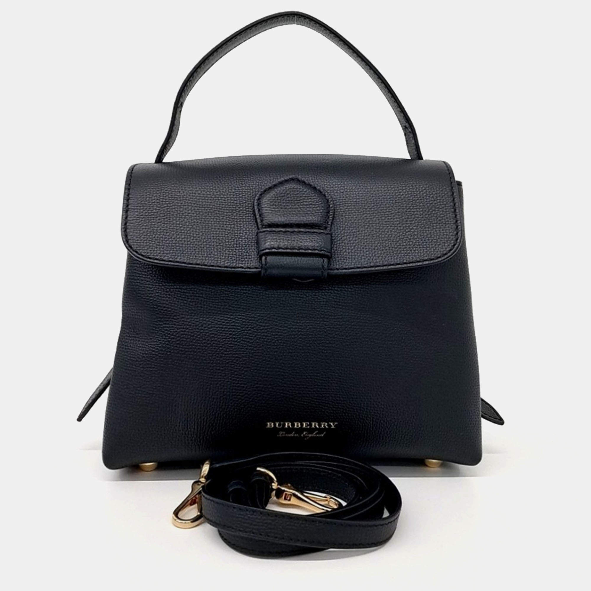 مملوكة مسبقًا Burberry Black Leather Camberley Small Tote and Shoulder Bag