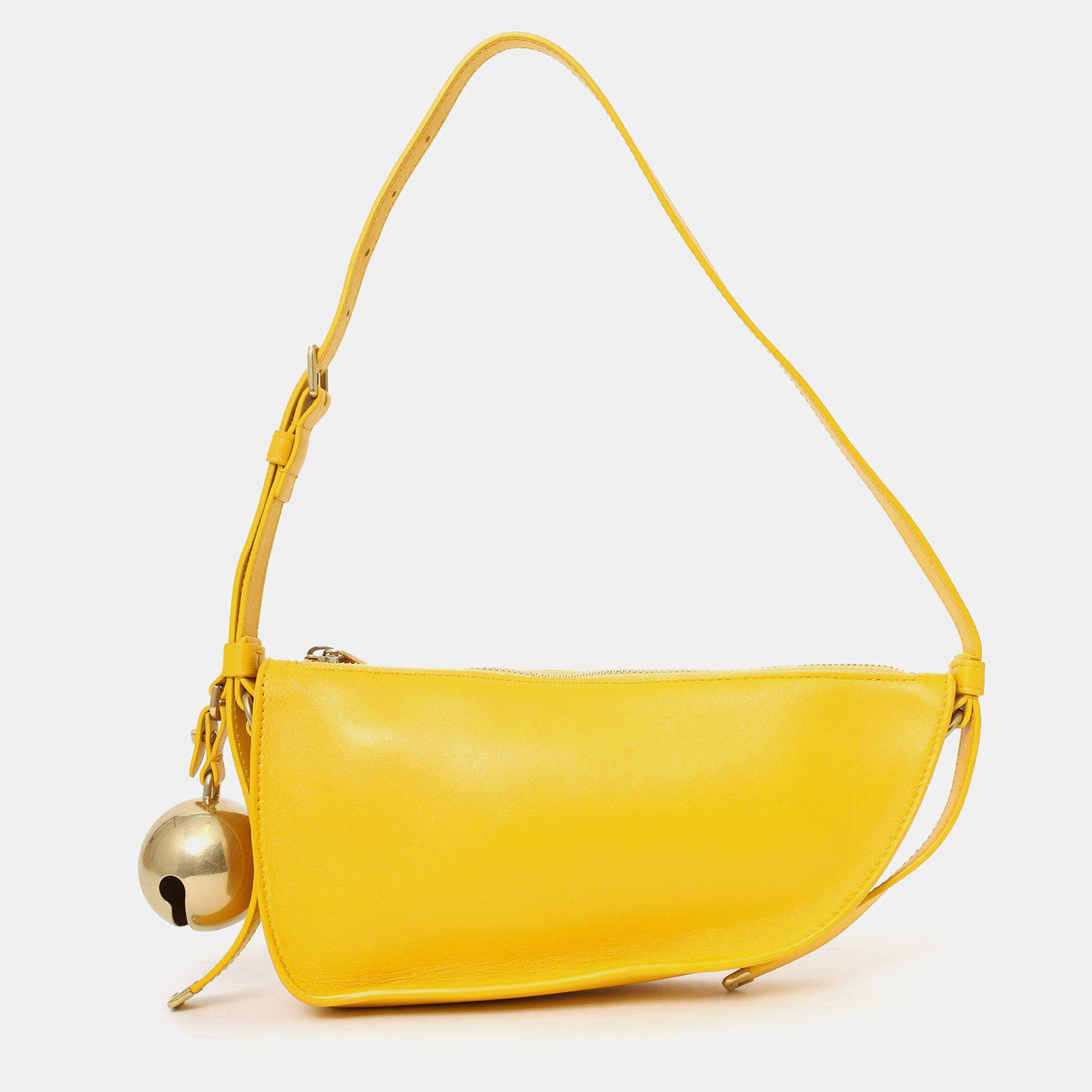 مملوكة مسبقًا Burberry Yellow Leather Bell Shield Sling Bag