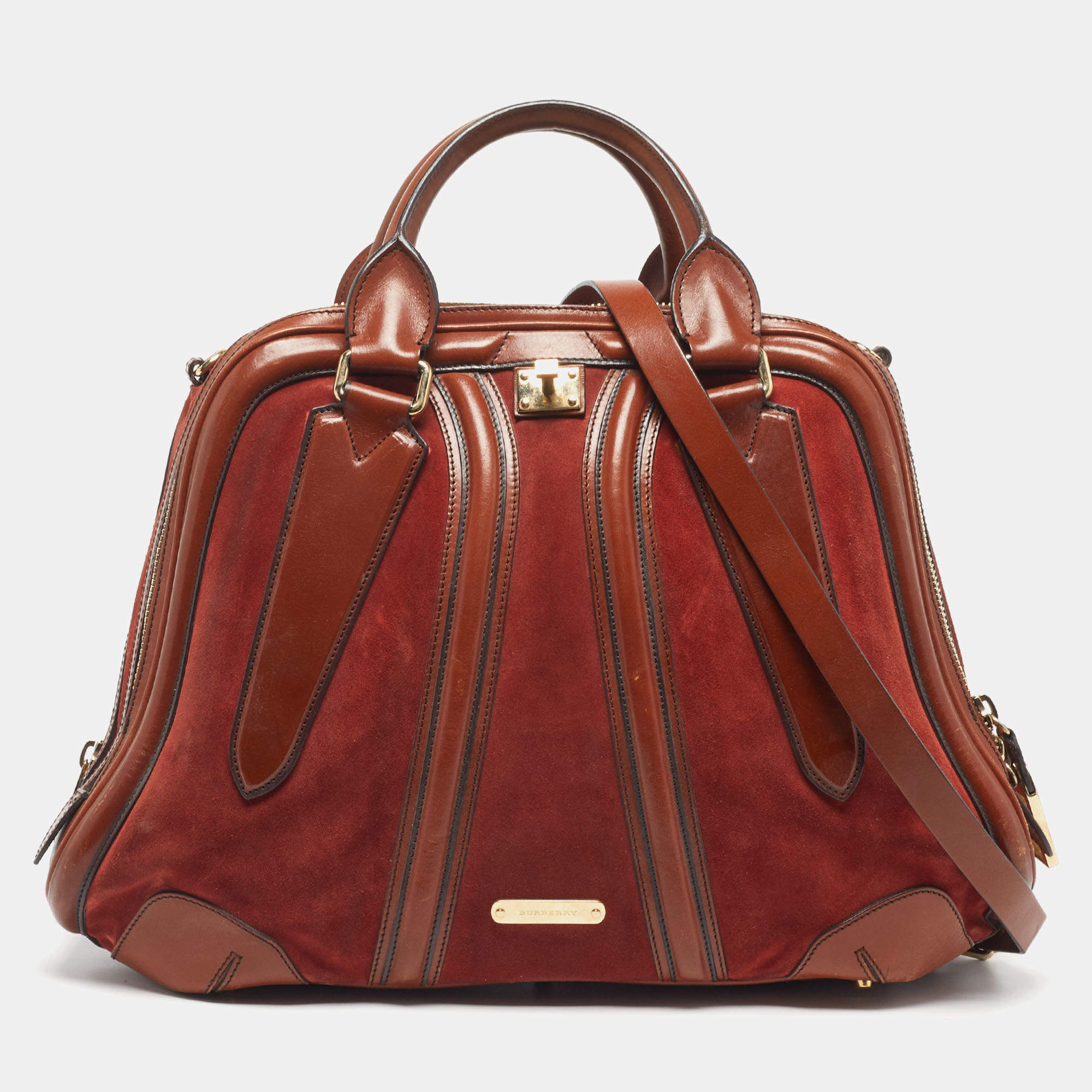 مملوكة مسبقًا حقيبة بريري شرامتون ساتشيل جلد وزبدة بنية