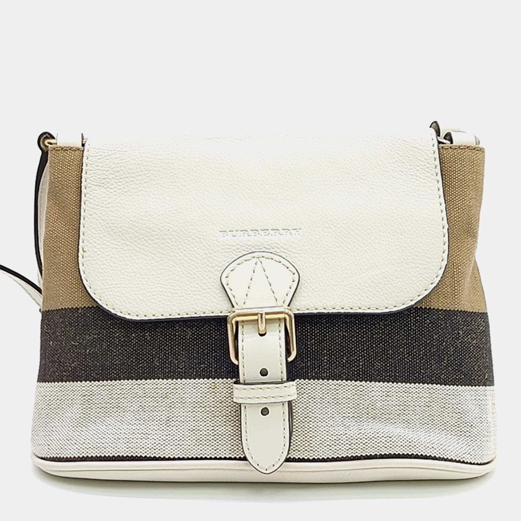 مملوكة مسبقًا حقيبة كروس بودي بربري كانفاس وجلد