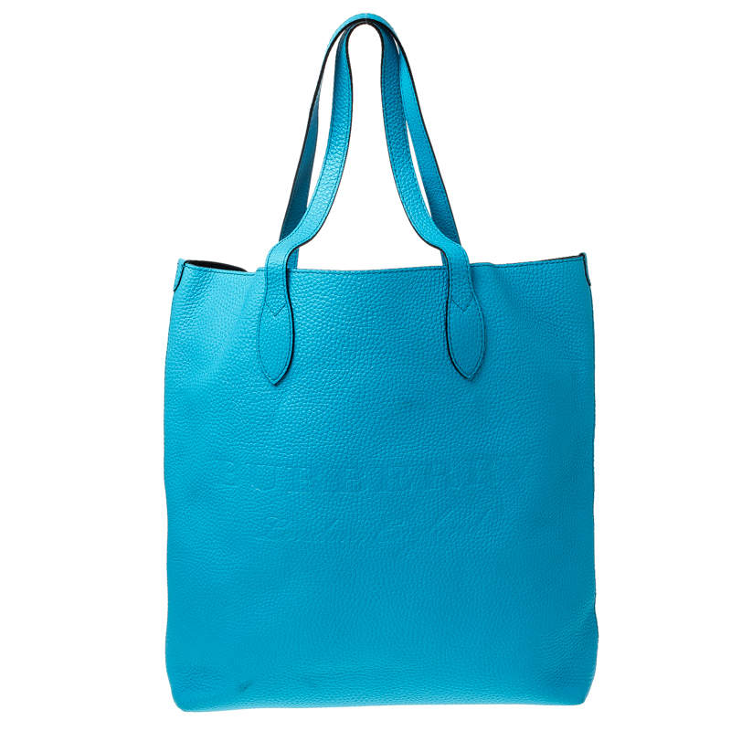 Burberry Neon Blue Leather Remington Shopper Tote Burberry | TLC