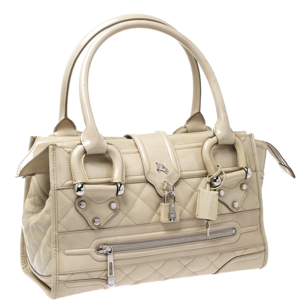 Leather handbag Burberry Beige in Leather - 25582657