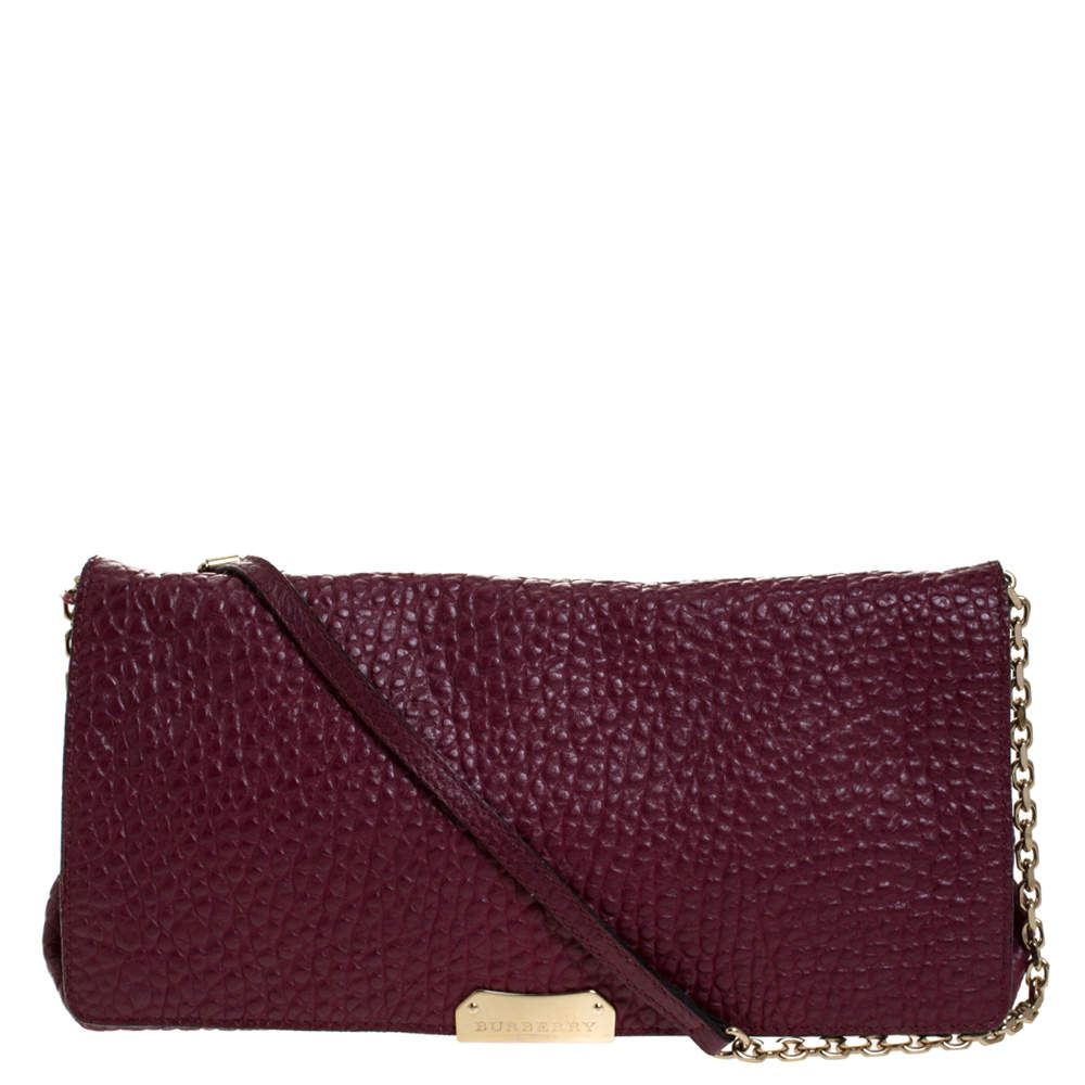 Burberry Burgundy Leather Madison Crossbody Bag Burberry TLC