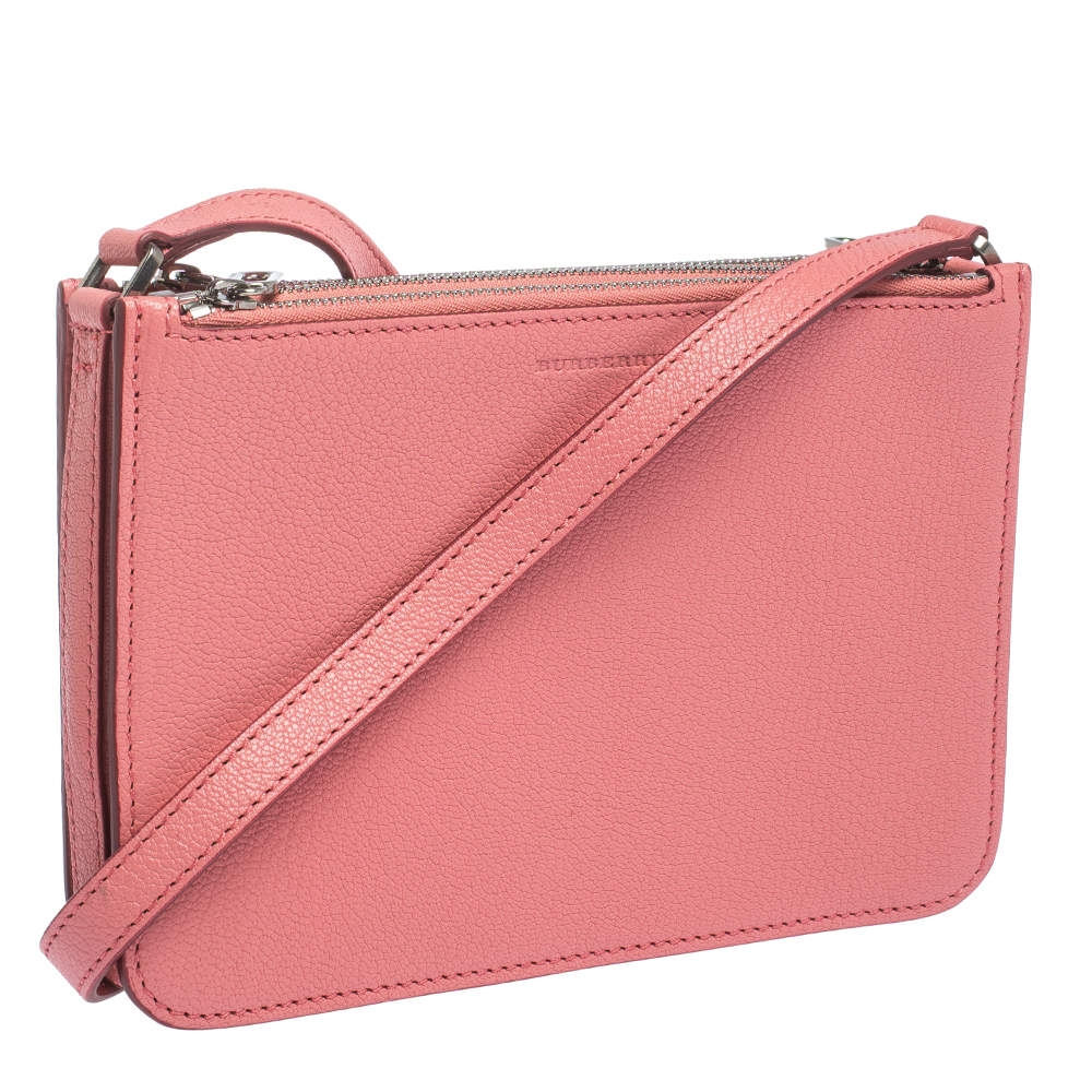 Burberry Blush Pink Leather Triple Zip Crossbody Bag Burberry | TLC