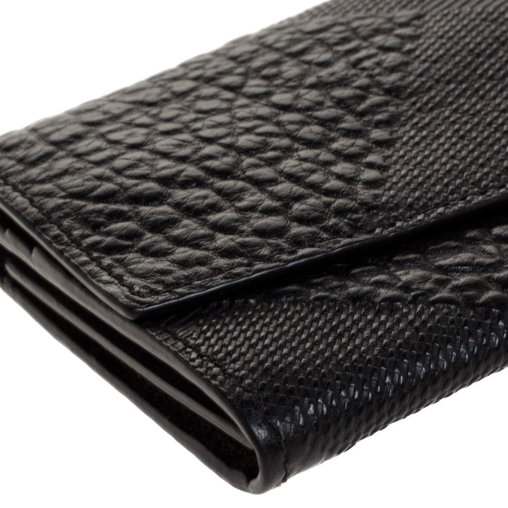 Burberry Embossed Check Grained Leather Continental Wallet – The