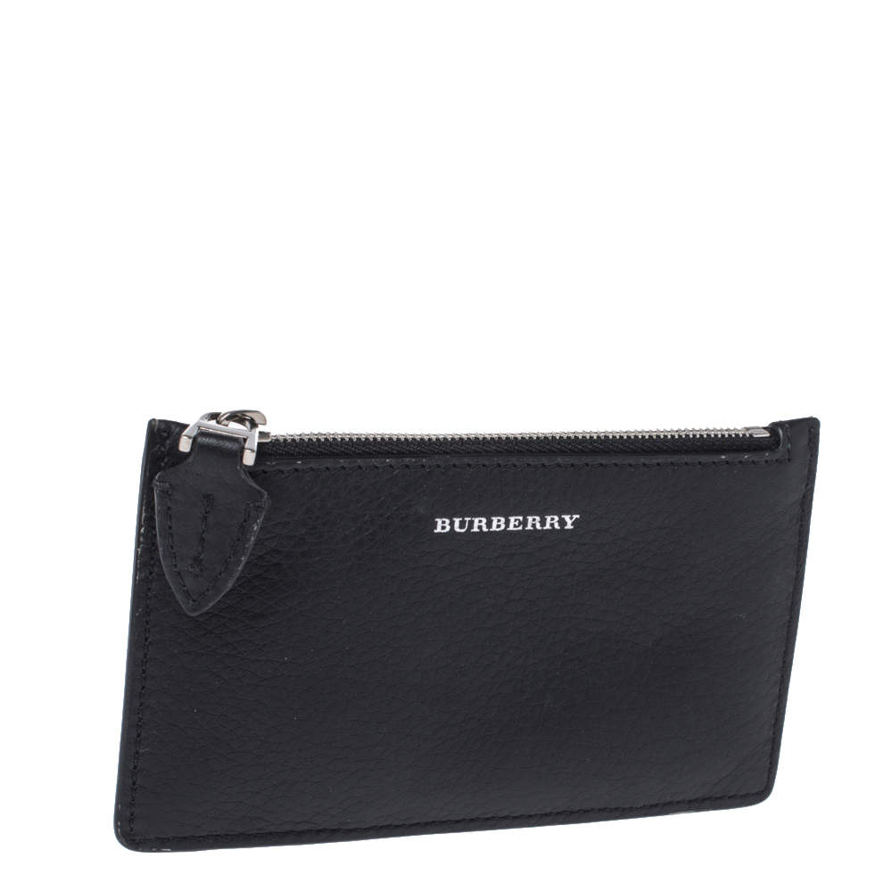 Burberry Black/Green Leather Alwyn Zip Card Holder Burberry | TLC