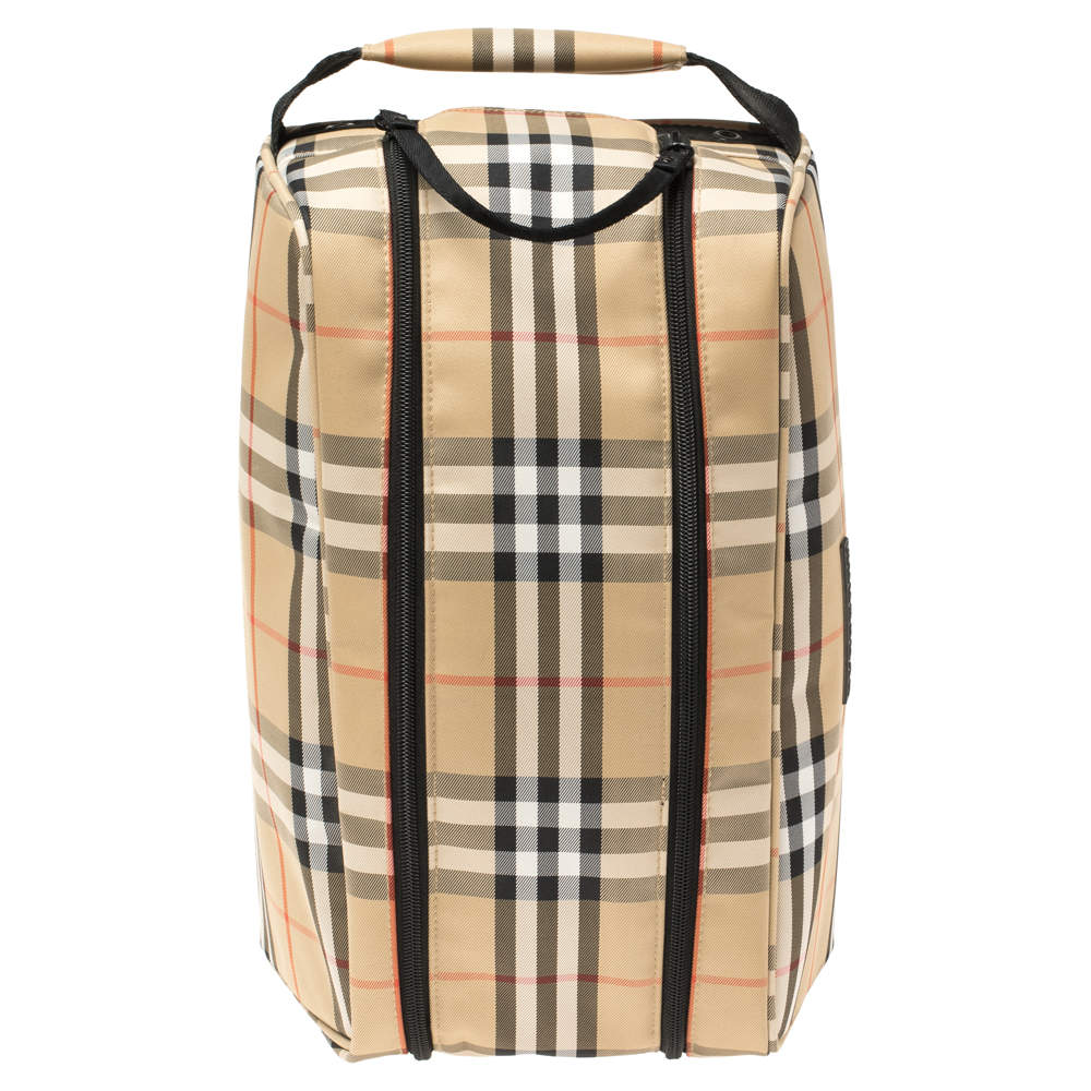 Burburry Golf Beige House Check Canvas Toiletry Bag Burberry The