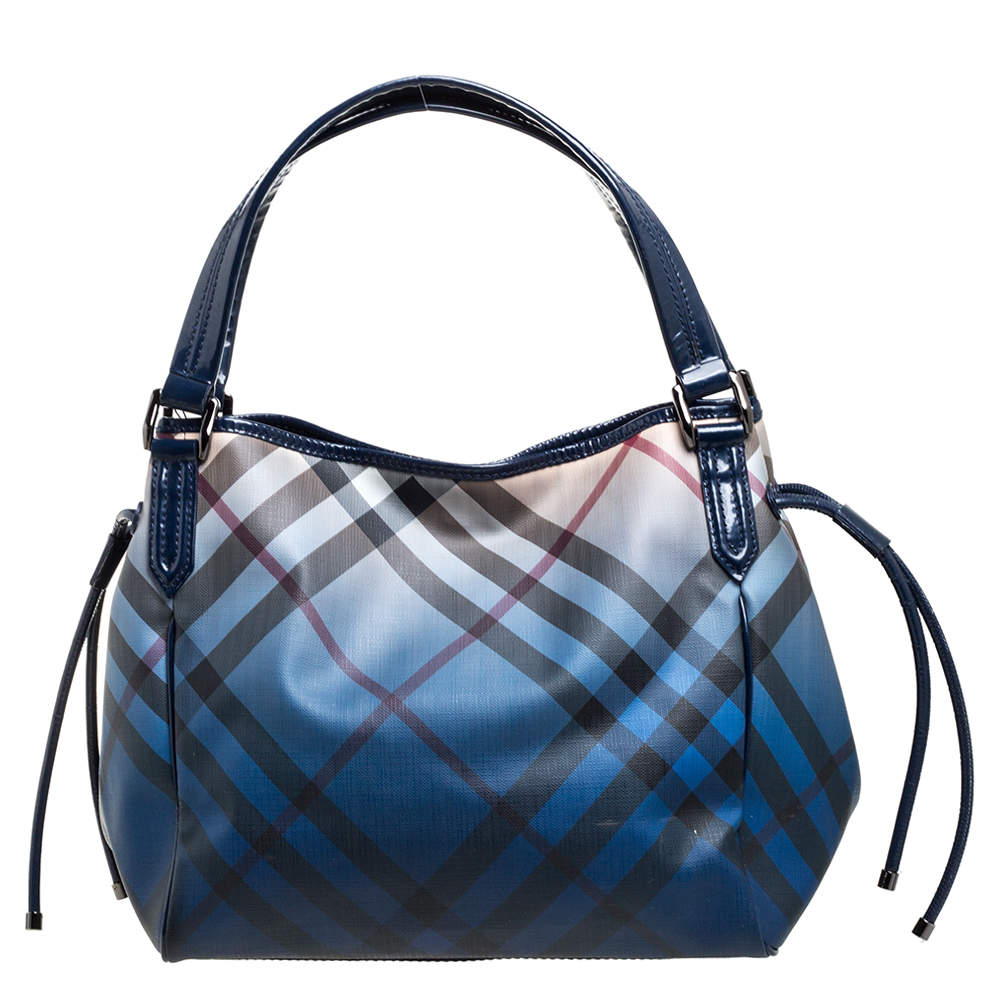 Burberry Blue Ombre Supernova Check Coated Canvas and Patent Leather  Bilmore Tote Burberry | TLC