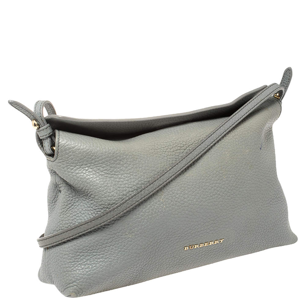 Burberry Ash Grey Grained Leather Leah Crossbody Bag Burberry | TLC