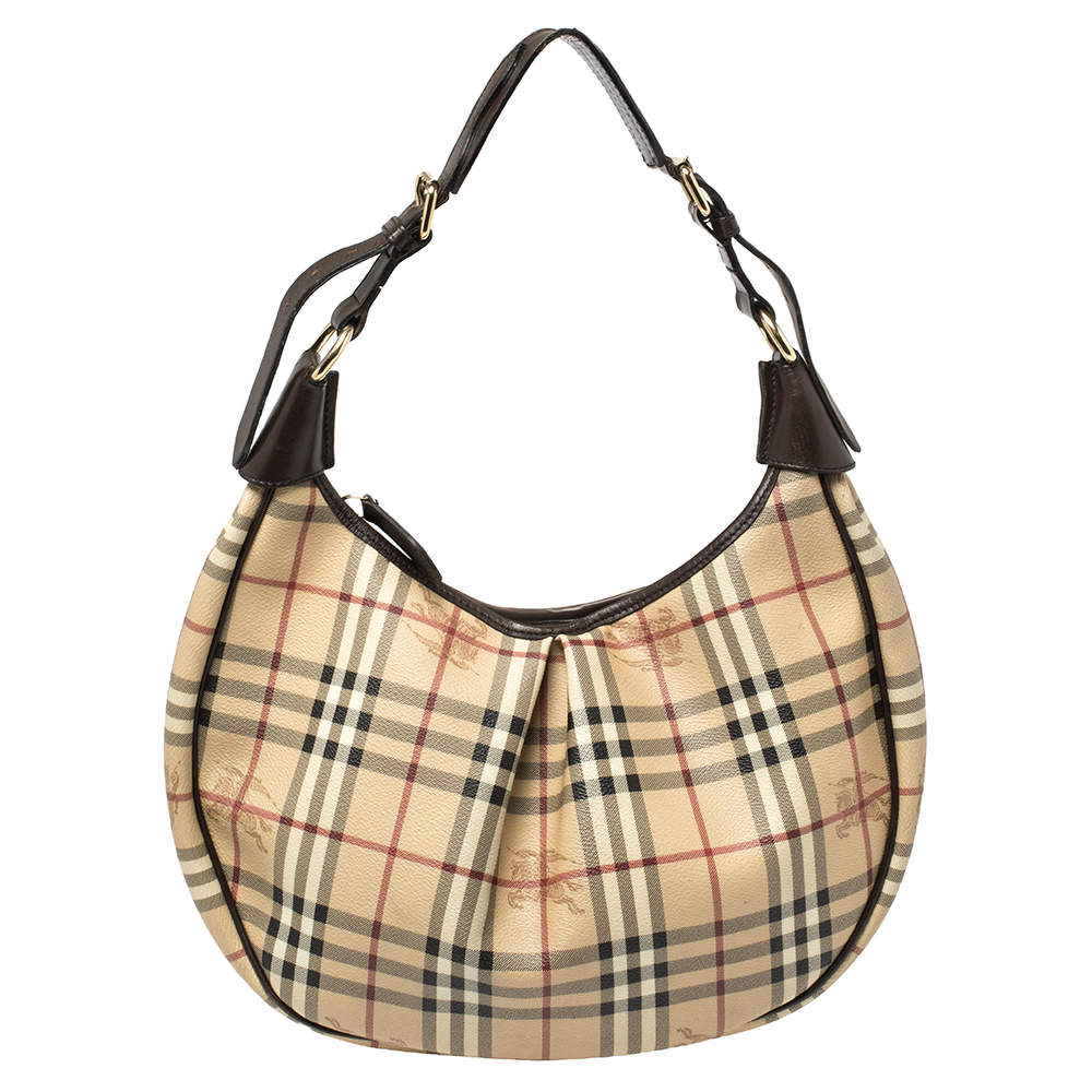 مملوكة مسبقًا حقيبة هوبو بربري ريدال كانفاس مربعات هايماركت بيج