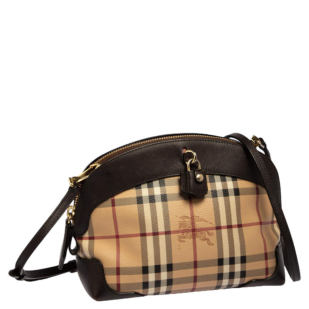 Burberry Beige/Brown Haymarket Coated Canvas and Leather Small Primrose Crossbody  Bag Burberry | TLC