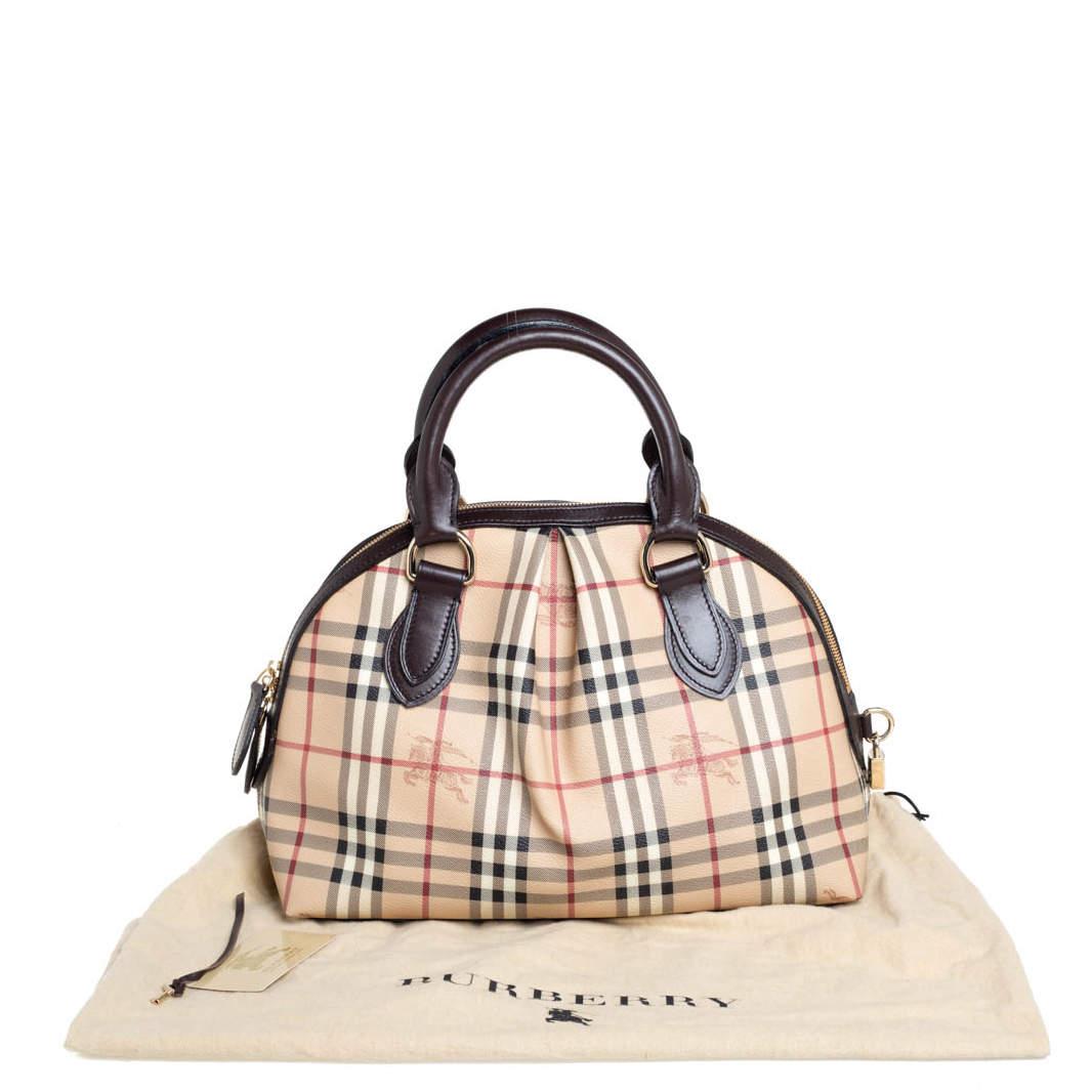 Burberry Haymarket Check Coated Canvas Small Thornley Bowling Bag