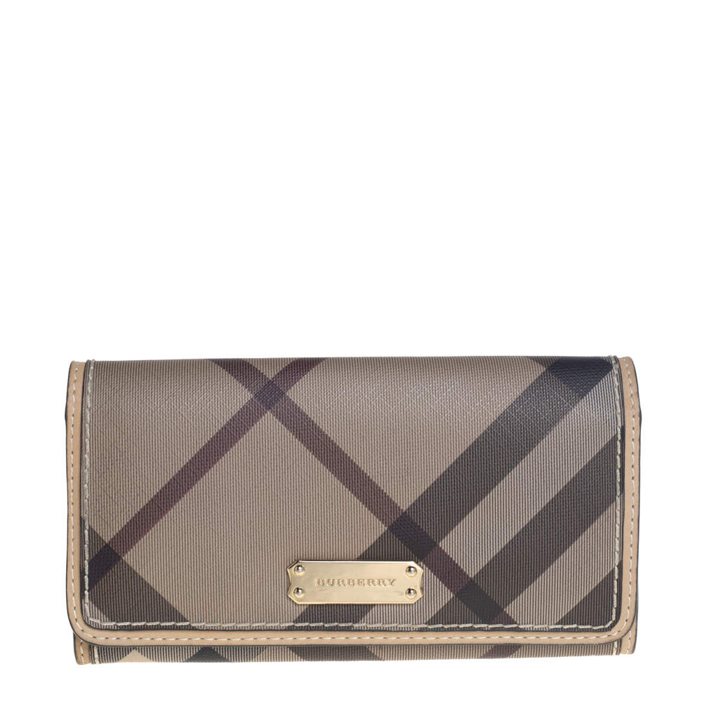 Burberry Beige Nova Check Coated Canvas and Leather Continental Wallet