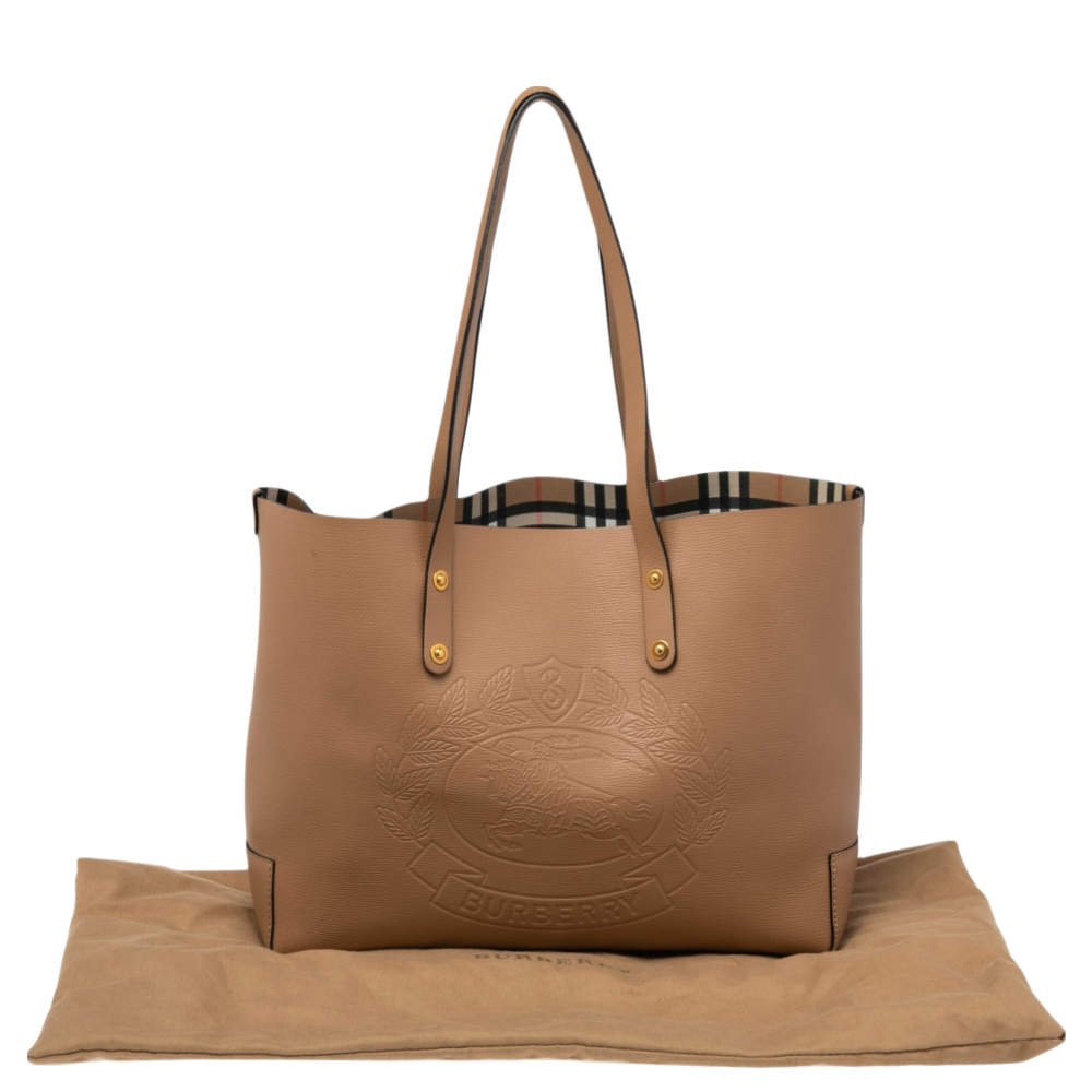 Burberry Small Embossed Crest Leather Tote