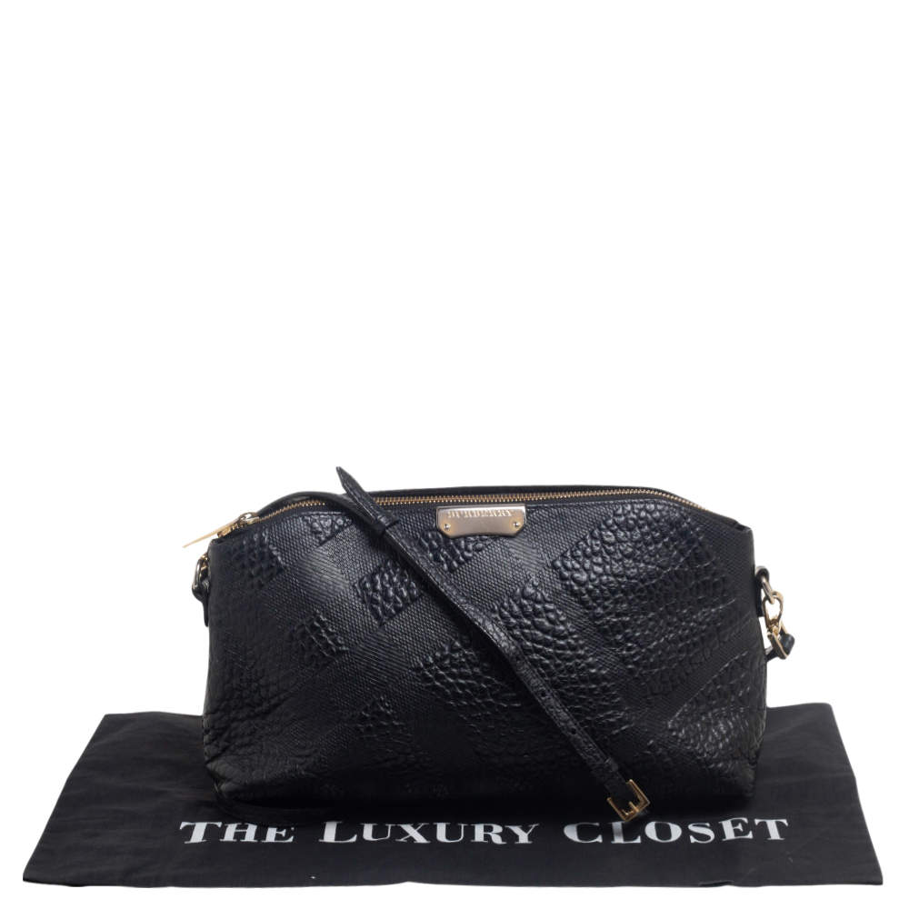 Burberry Black Grained Leather Chichester Crossbody Bag Burberry