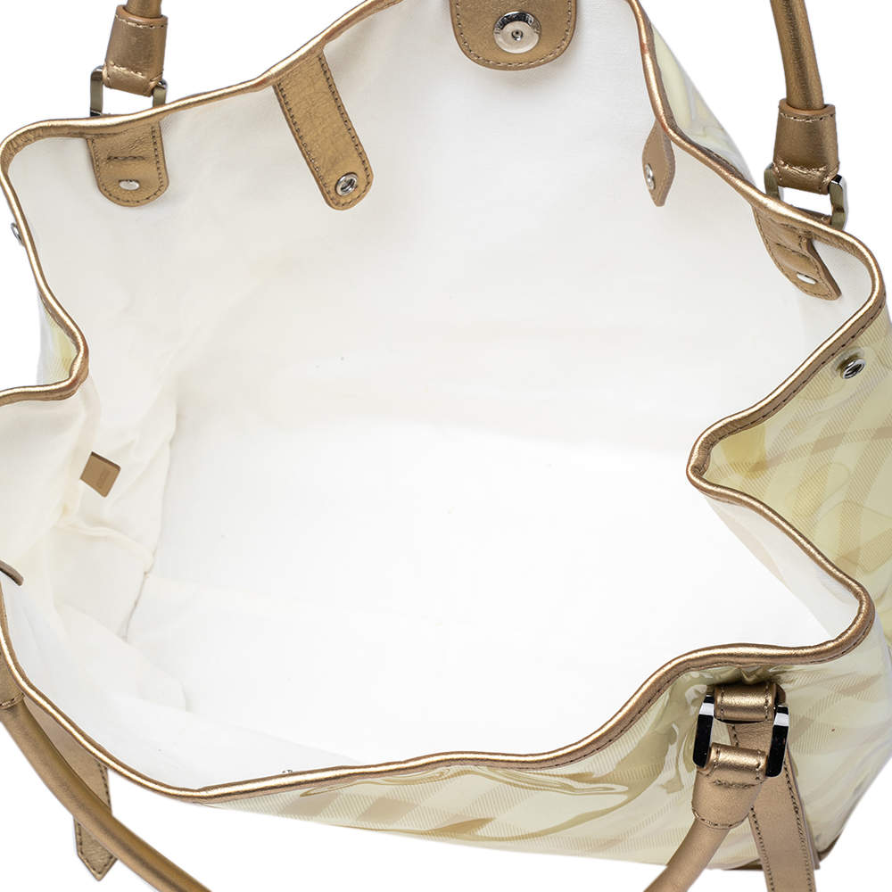 Burberry Metallic Gold Leather Medium Buckle Tote at 1stDibs