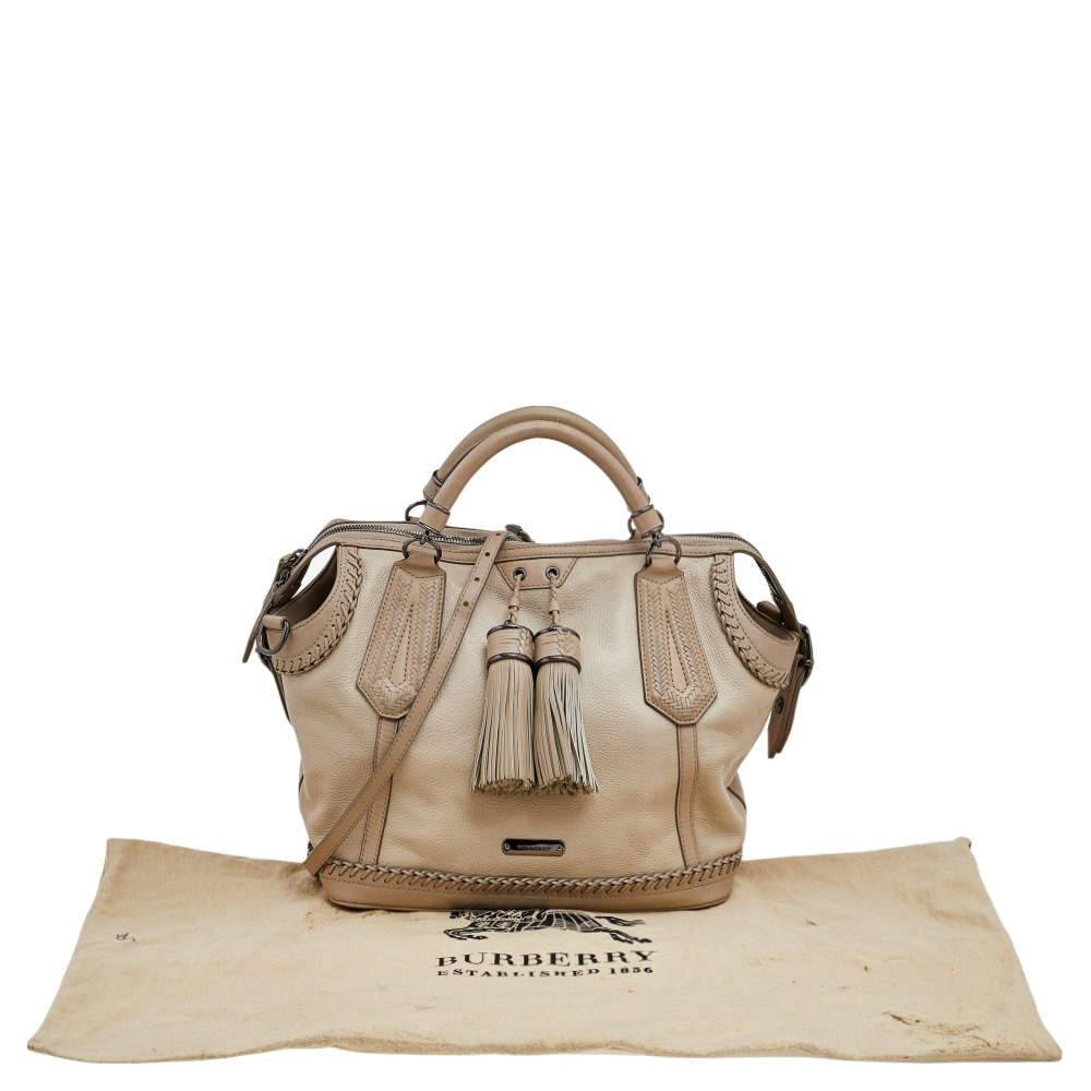 Burberry Beige Leather Hedwig Bowler Large Travel Bag Burberry