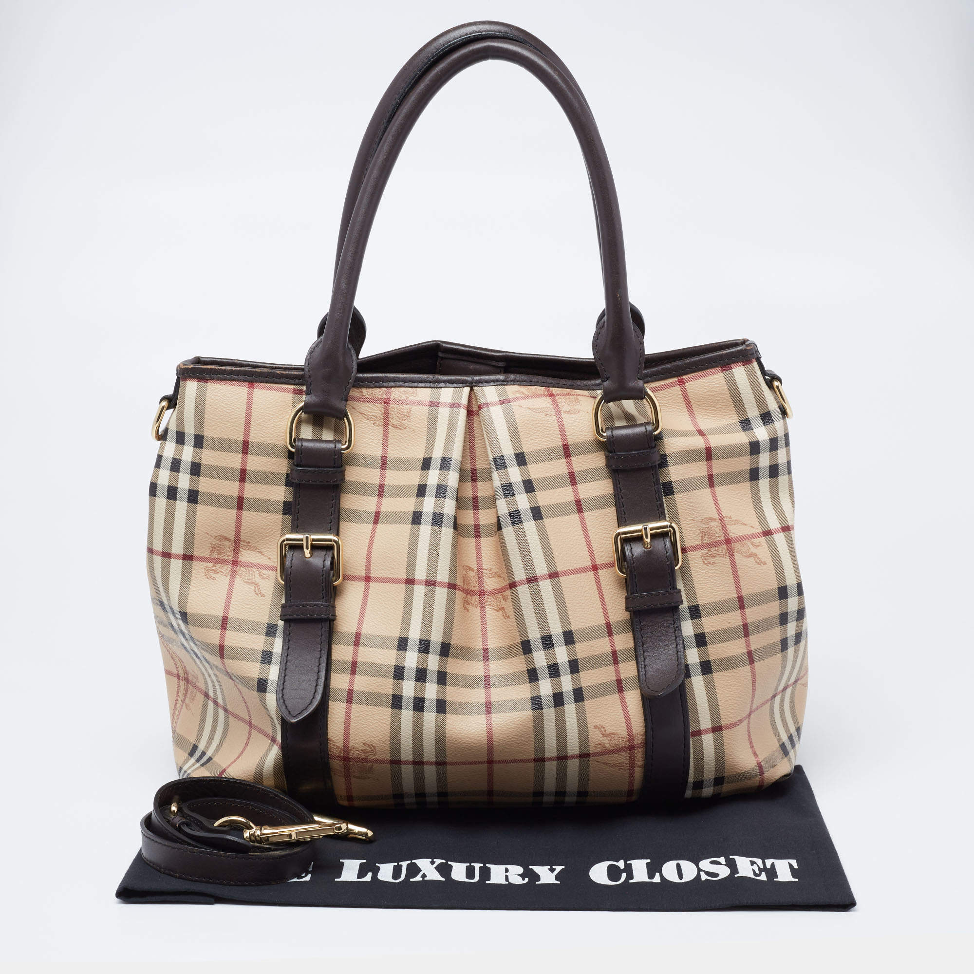 Burberry Beige/Brown Haymarket Check Coated Canvas And Leather Northfield Tote  Burberry | TLC