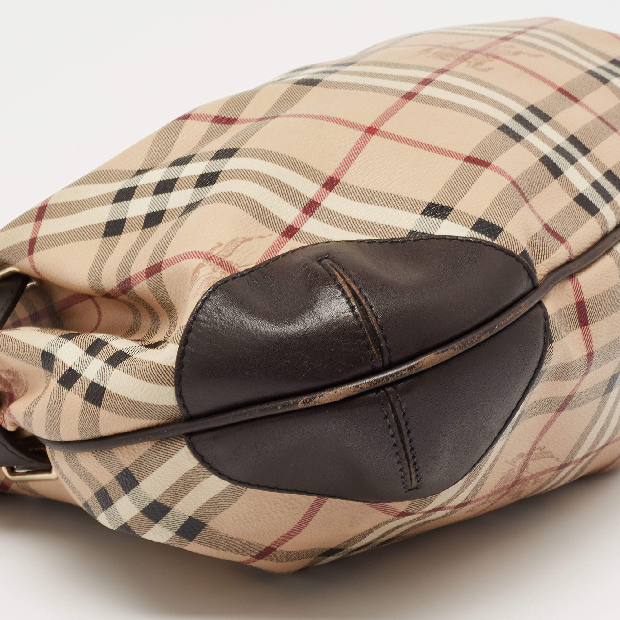 Burberry Haymarket Check Beige Canvas and Leather Medium Willenmore Hobo at  1stDibs