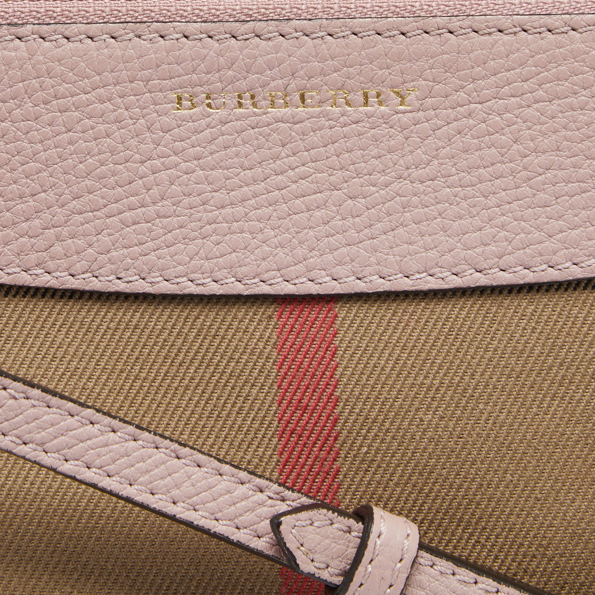 Burberry Beige/Pink House Check Canvas Crossbody Bag at 1stDibs