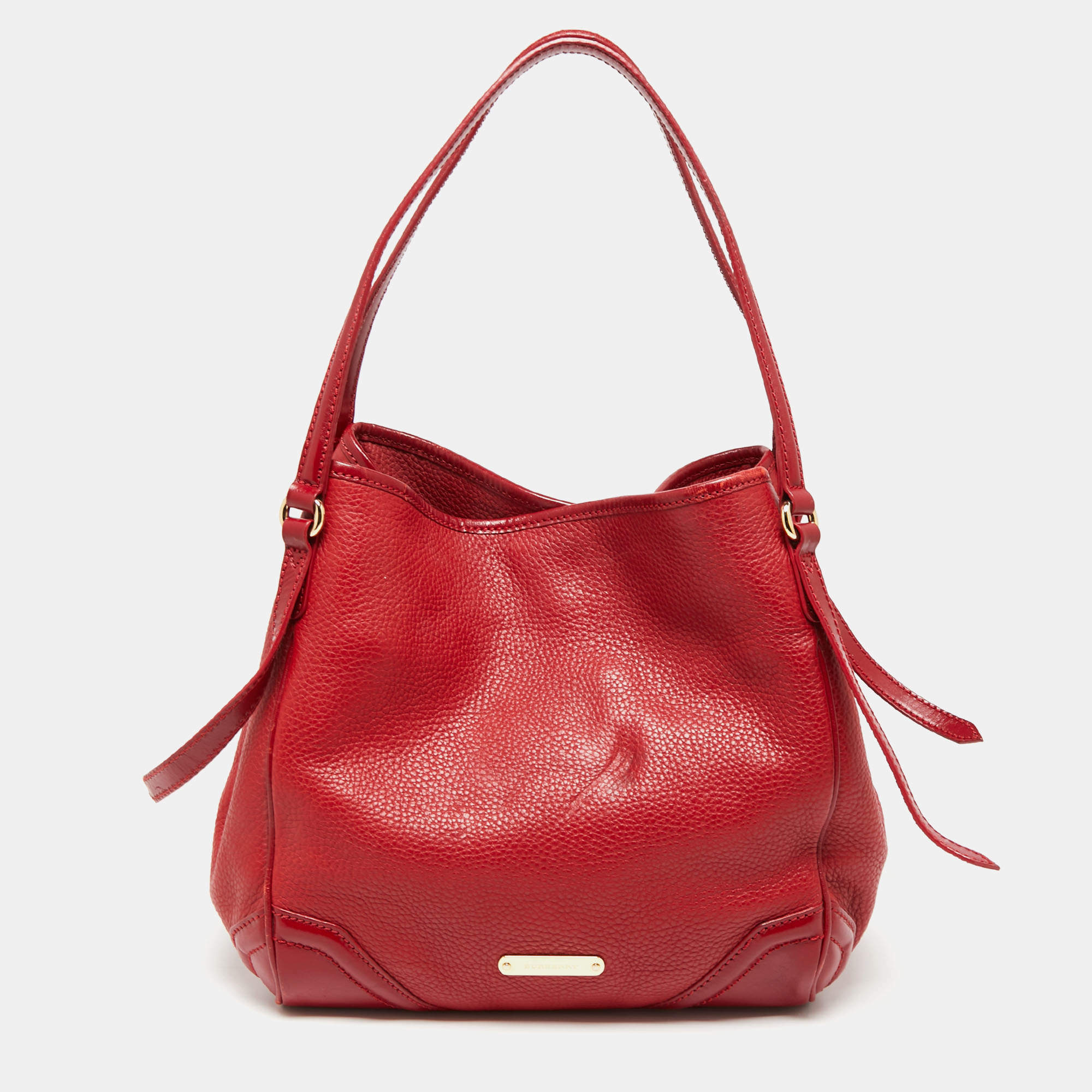 Burberry Red Leather Small Canterbury Tote