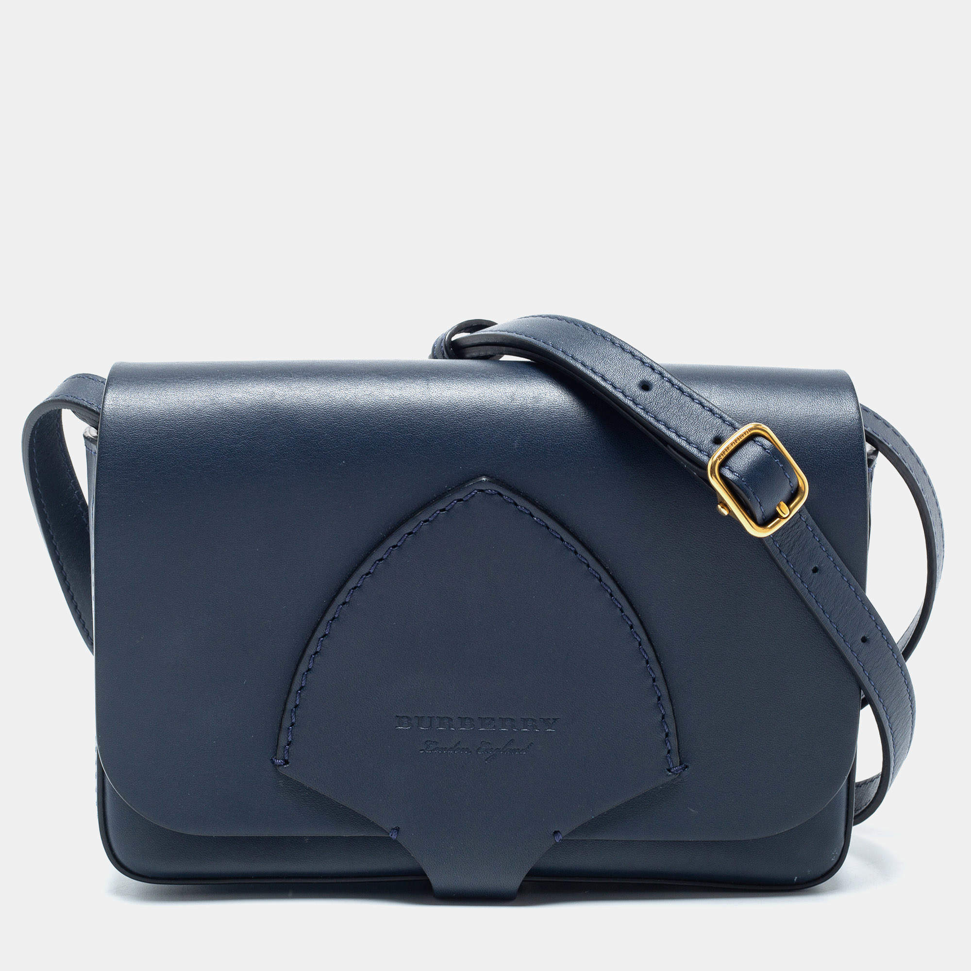 Burberry square leather on sale satchel