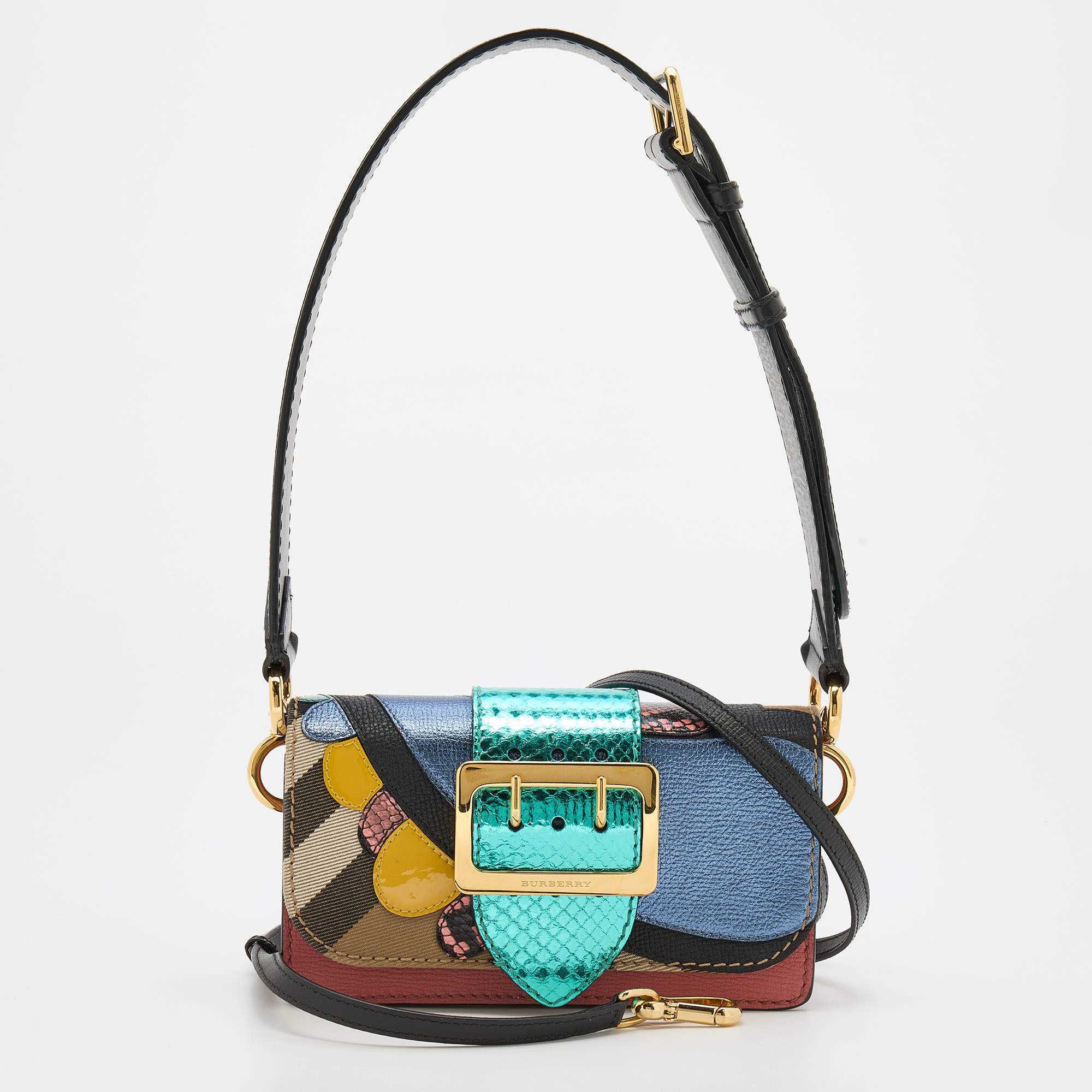 Burberry Multicolor Water Snake and Leather Buckle Shoulder Bag Burberry |  TLC