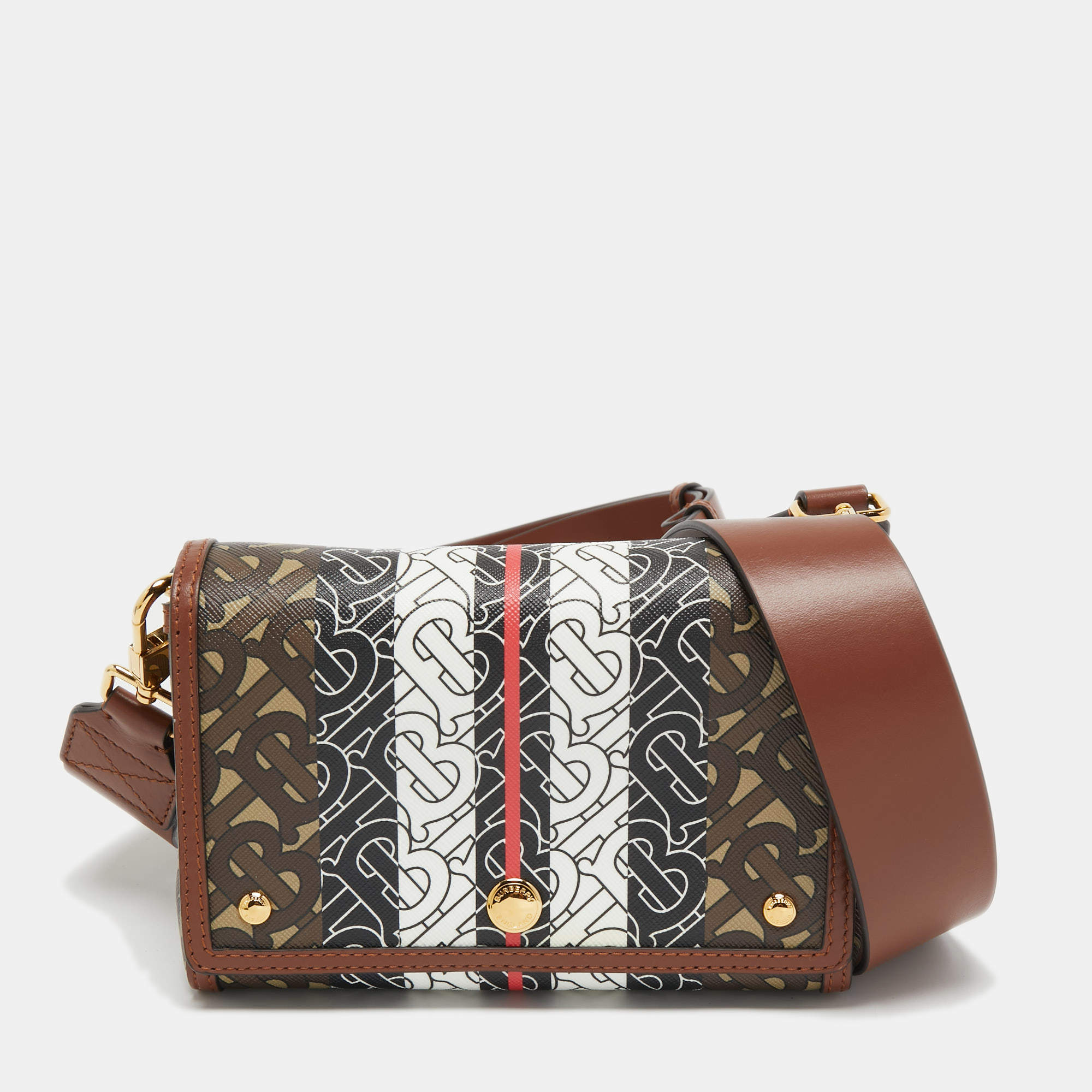 Burberry Brown TB Monogram Coated Canvas and Leather Hackberry