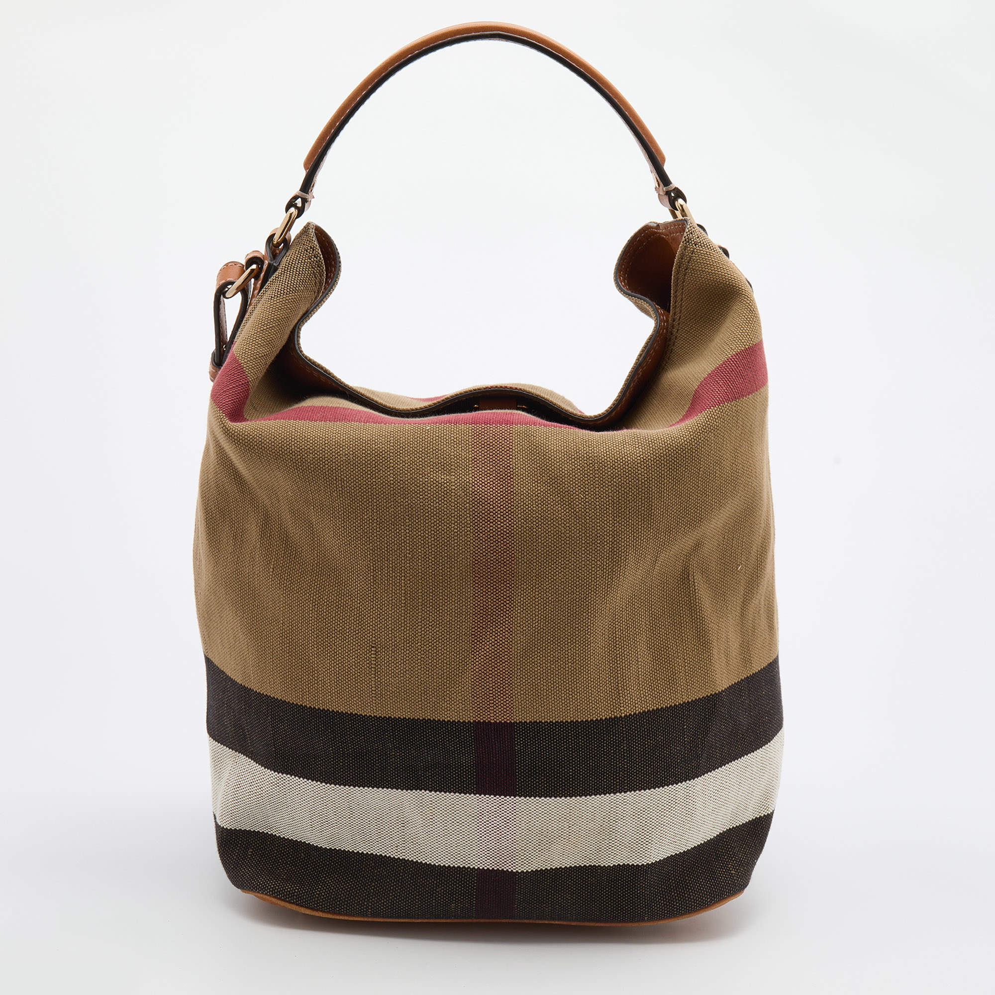Burberry Multicolor Mega Check Canvas and Leather Medium Ashby 