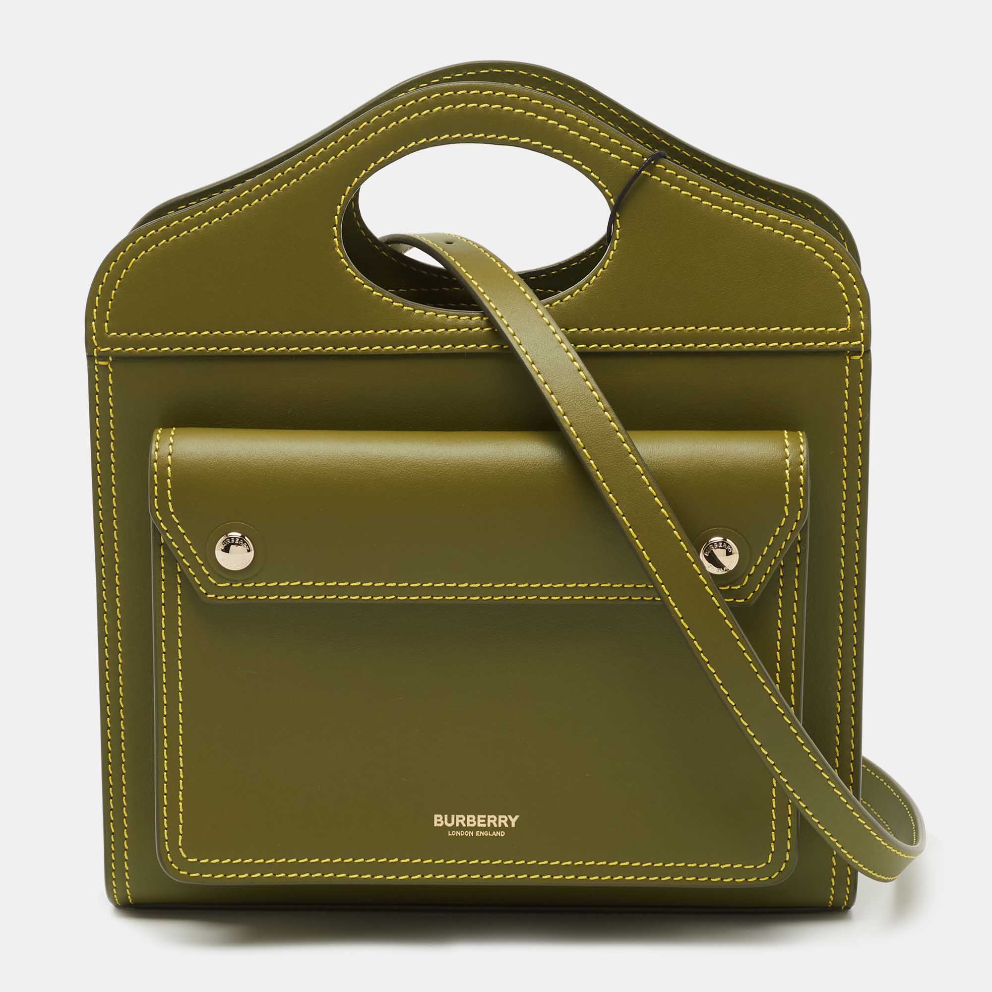 Green Burberry Leather Crossbody Bag – Designer Revival