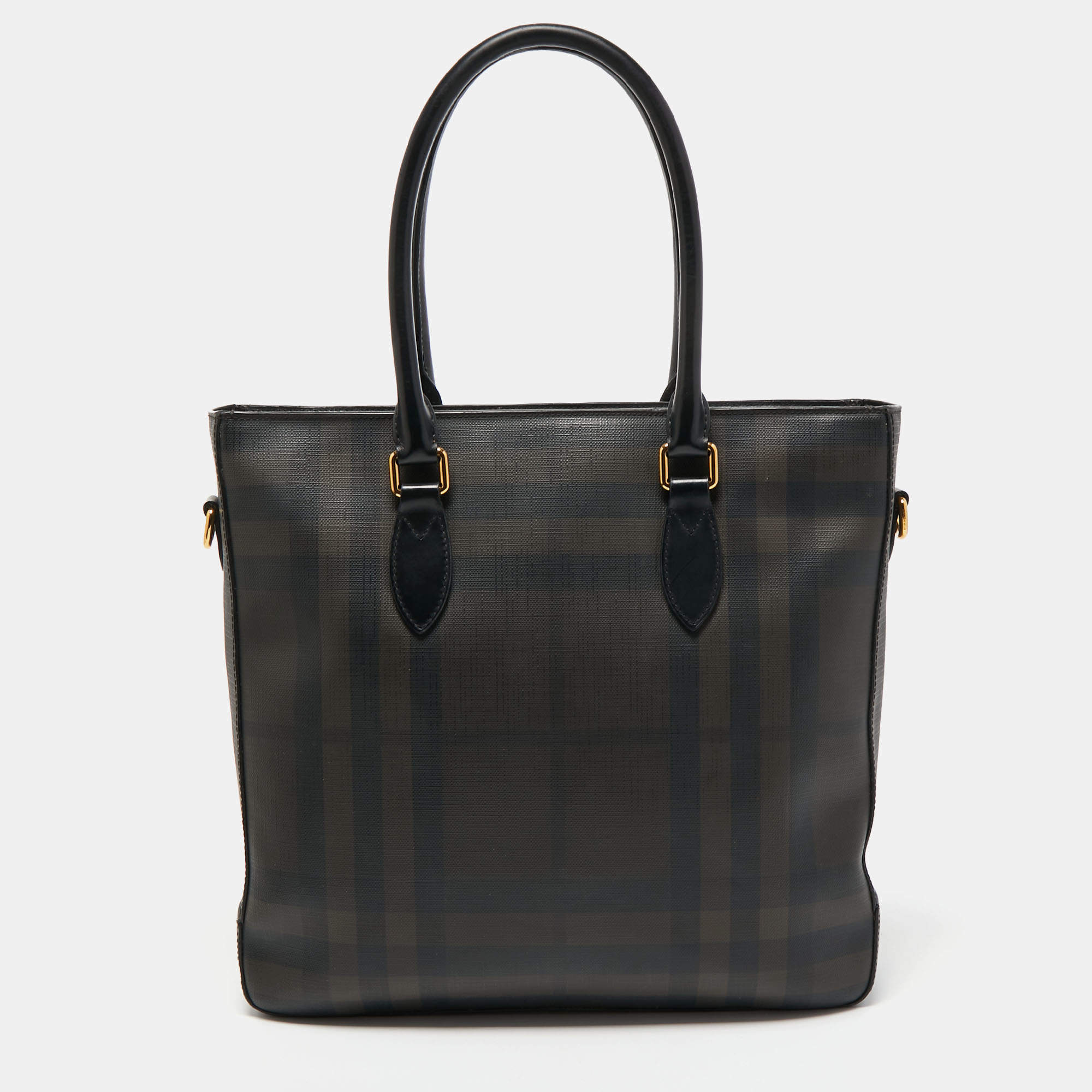 مملوكة مسبقًا Burberry Brown/Black London Check Coated Canvas and Leather Shopper Tote