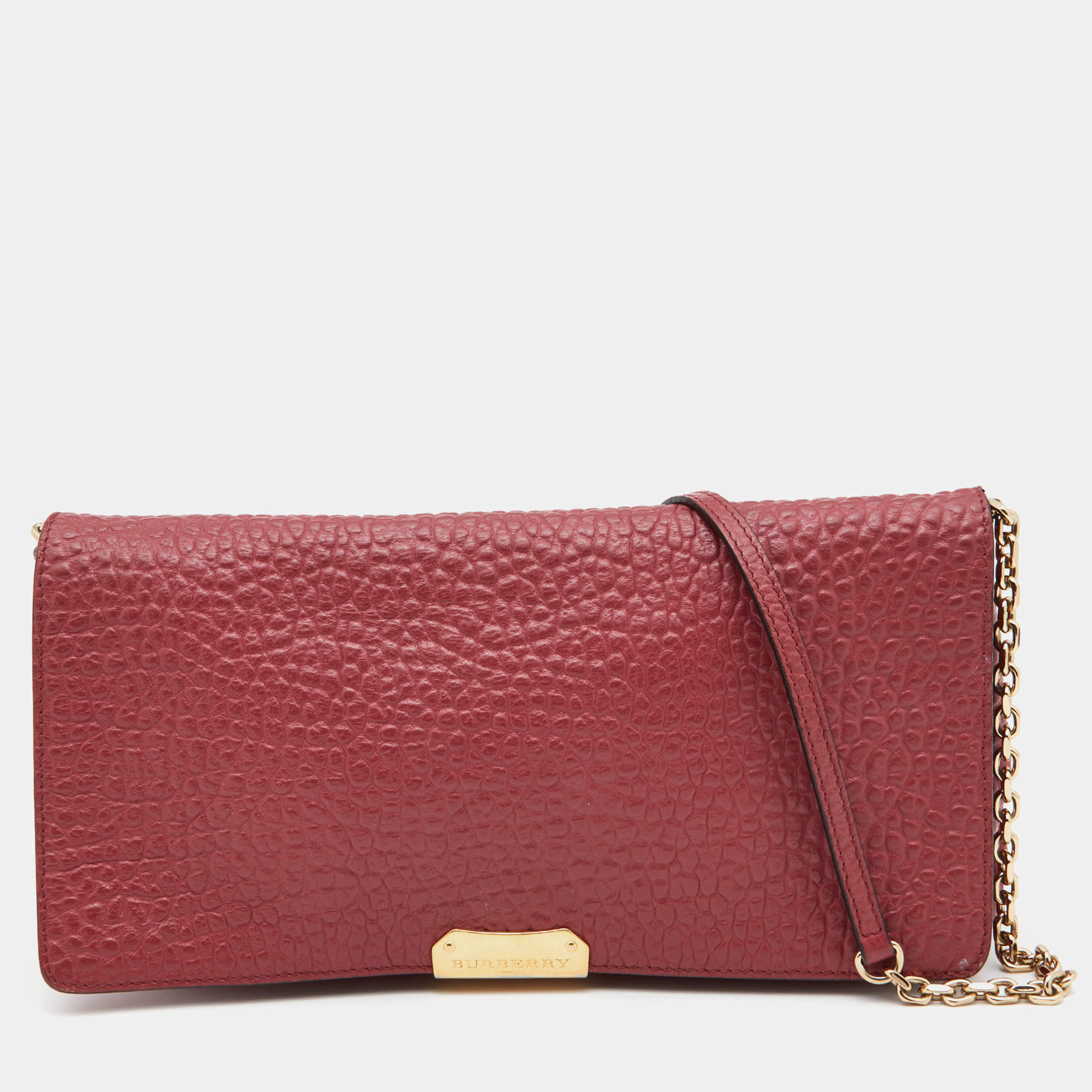 Pre Owned Burberry Pink Leather Mildenhall Shoulder Bag