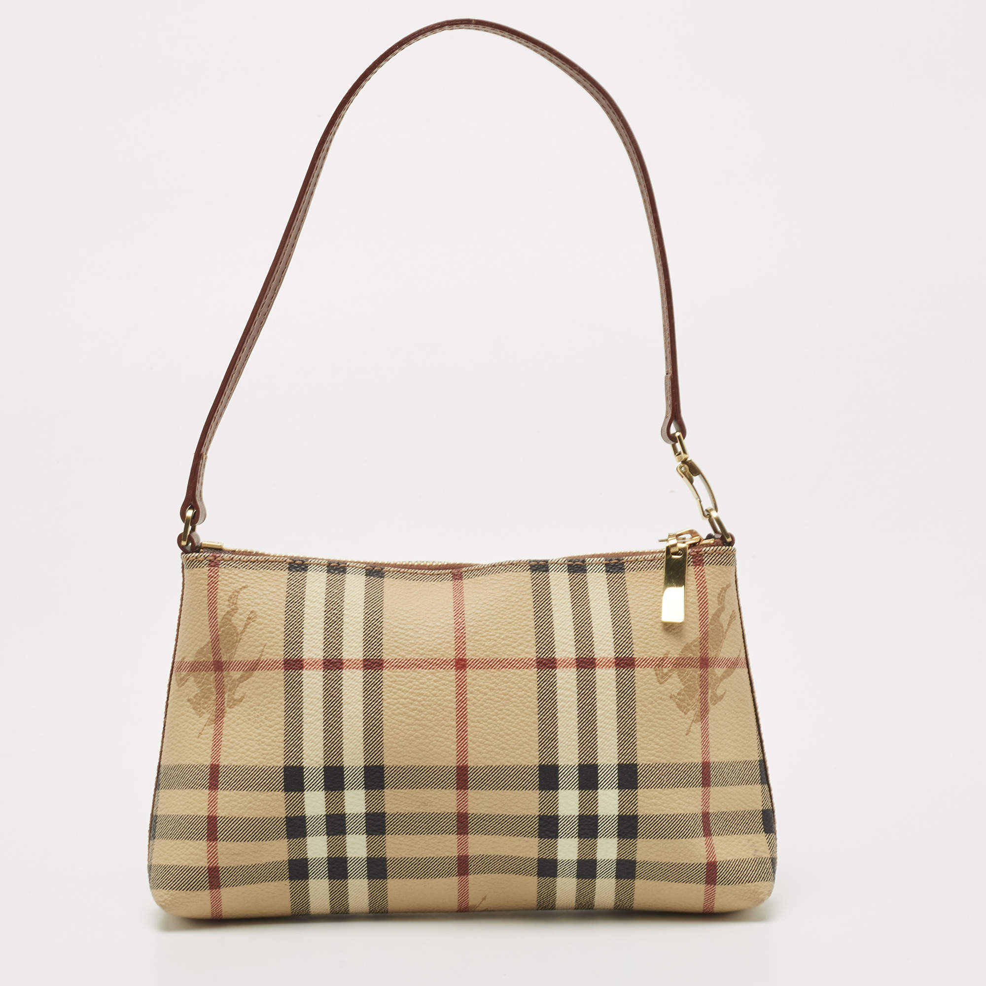 Burberry Brown Haymarket Check PVC Pochette Burberry | The Luxury Closet