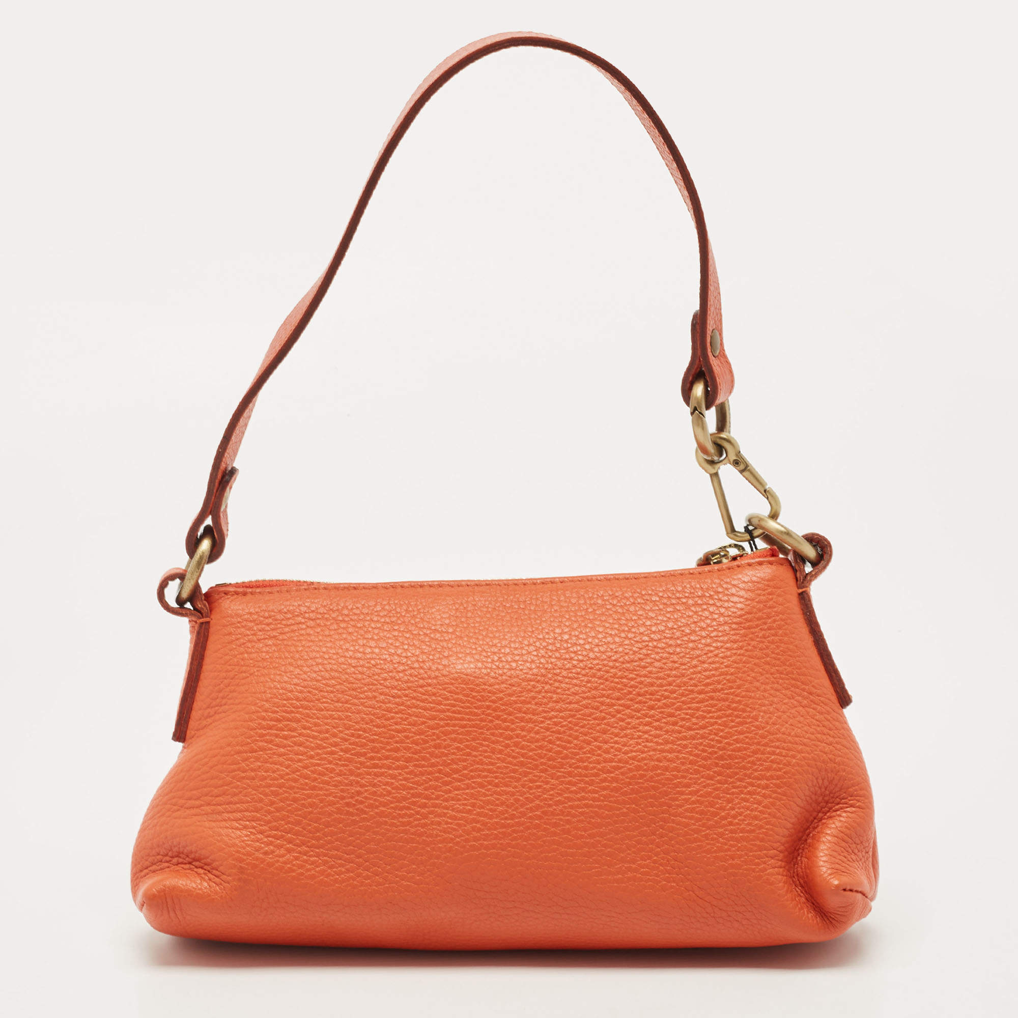 Burberry Orange Leather Shoulder Bag Burberry