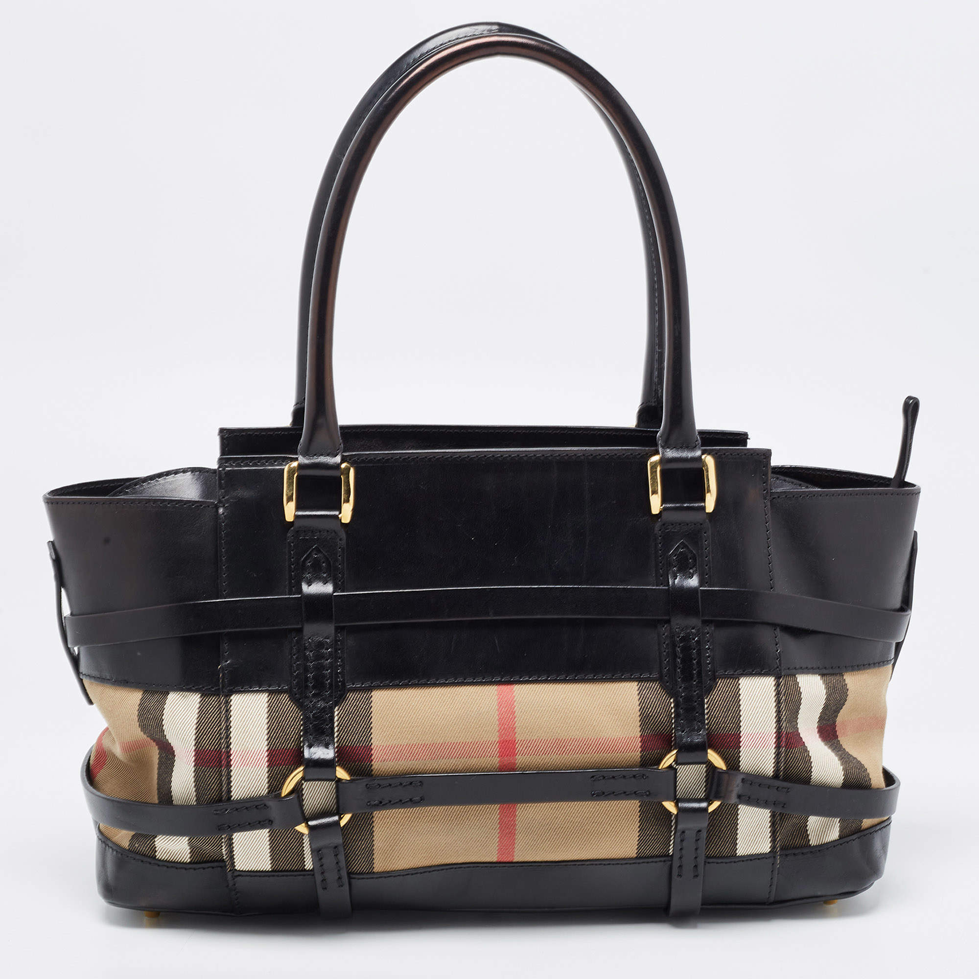 Burberry Black Leather Bridle Tote Bag