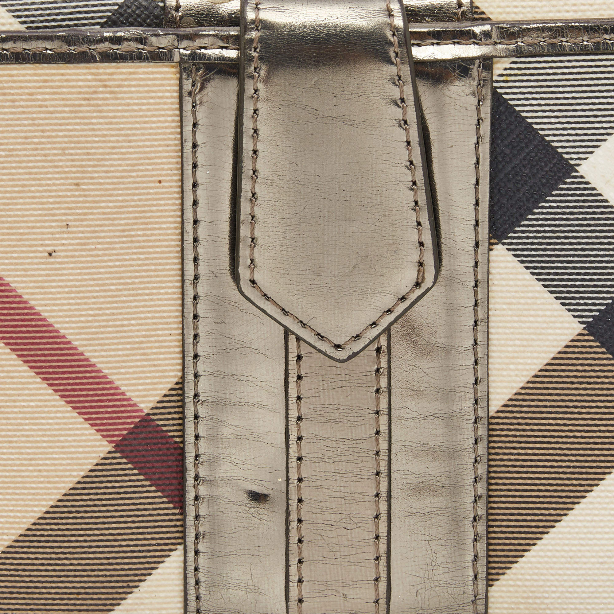 Burberry Metallic/Beige Housecheck PVC and Patent Leather French Wallet  Burberry | The Luxury Closet