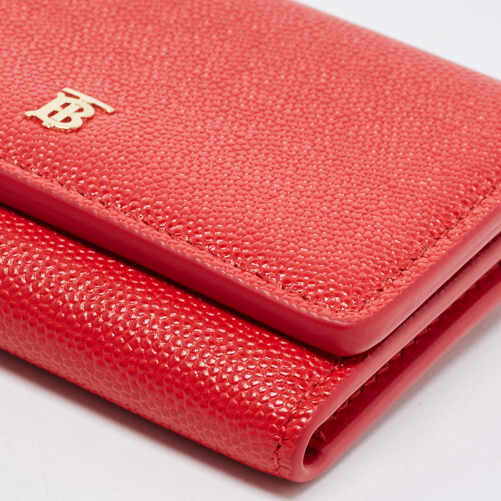 BURBERRY RED Shiny LEATHER Wallet Unisex EUC 