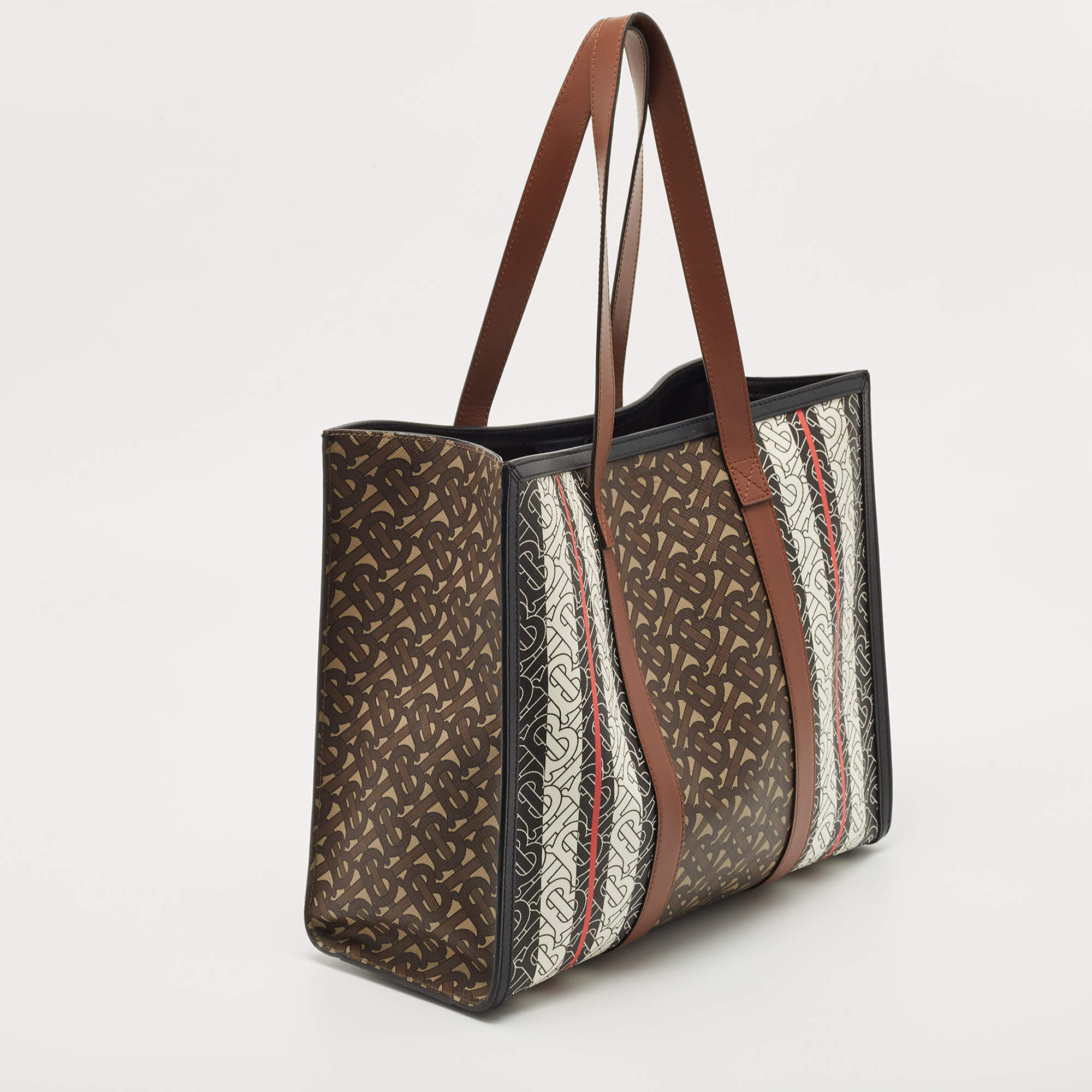 Burberry Bridle Brown Monogram E-Canvas Small TB Bag