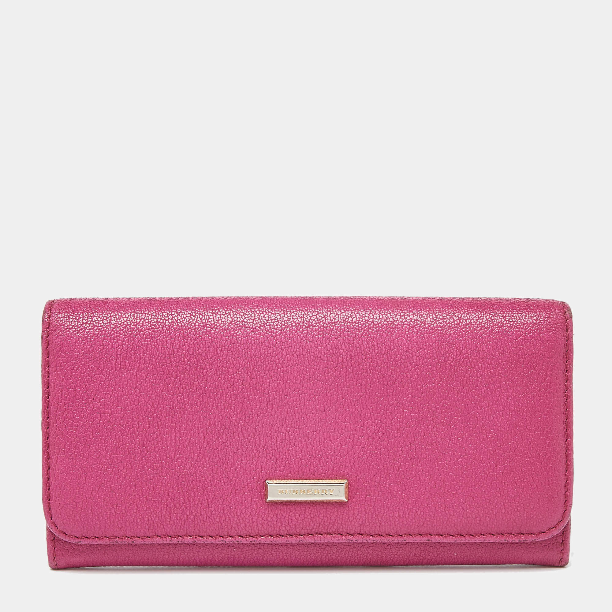 Burberry Pink Leather Flap Continental Wallet Burberry TLC