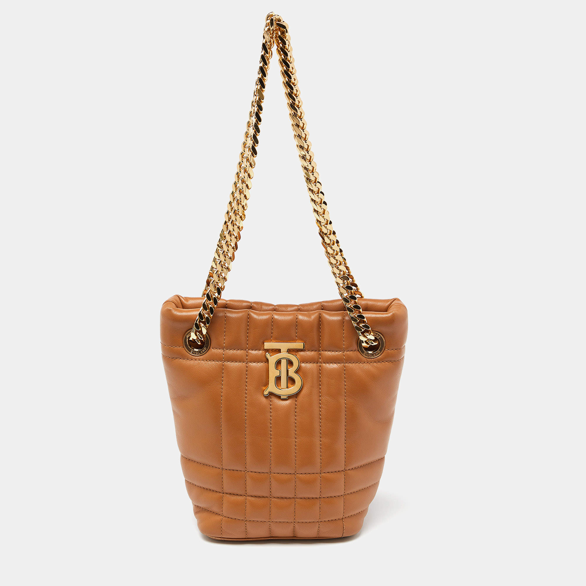 Burberry Brown Leather Micro Lola Shoulder Bag