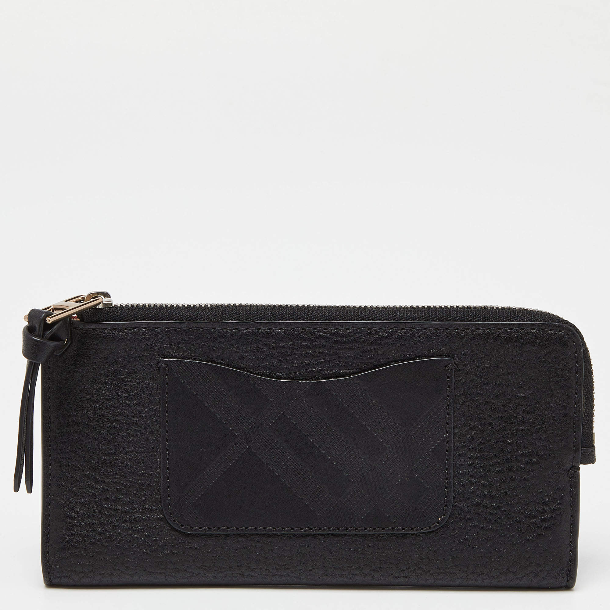 Burberry Black Leather Zip Bifold Wallet Burberry TLC