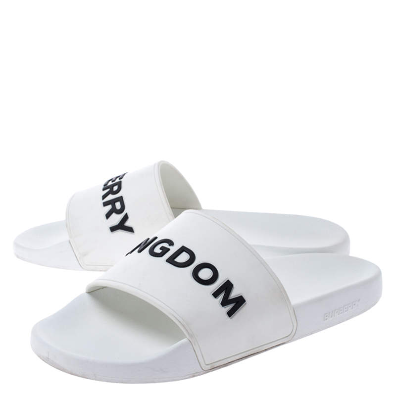 burberry white slides