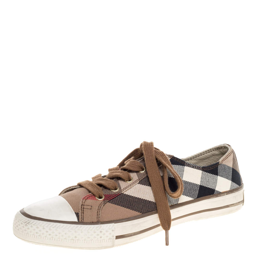 スニーカー Burberry Multicolor leather and suede sneakers Burberry Multicolor Suede And Leather Sneakers Burberry