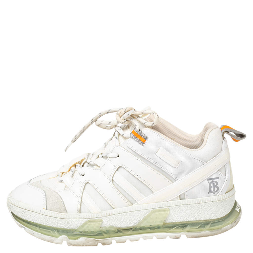 Burberry metallic leather cheap and nylon union sneakers