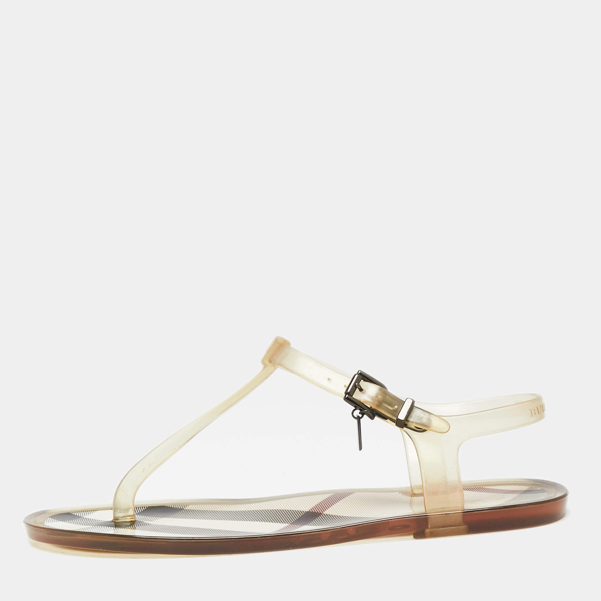 Burberry Light Yellow Jelly Thong Flats Size 36