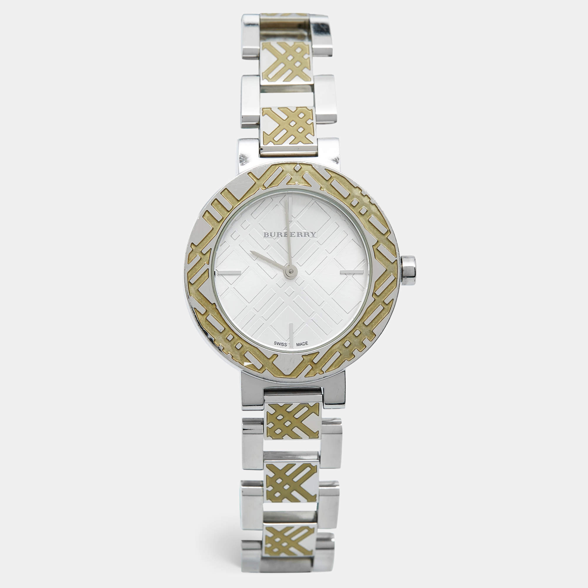 Burberry Silver Stainless Steel Heritage BU1181 Women's Wristwatch 33 mm