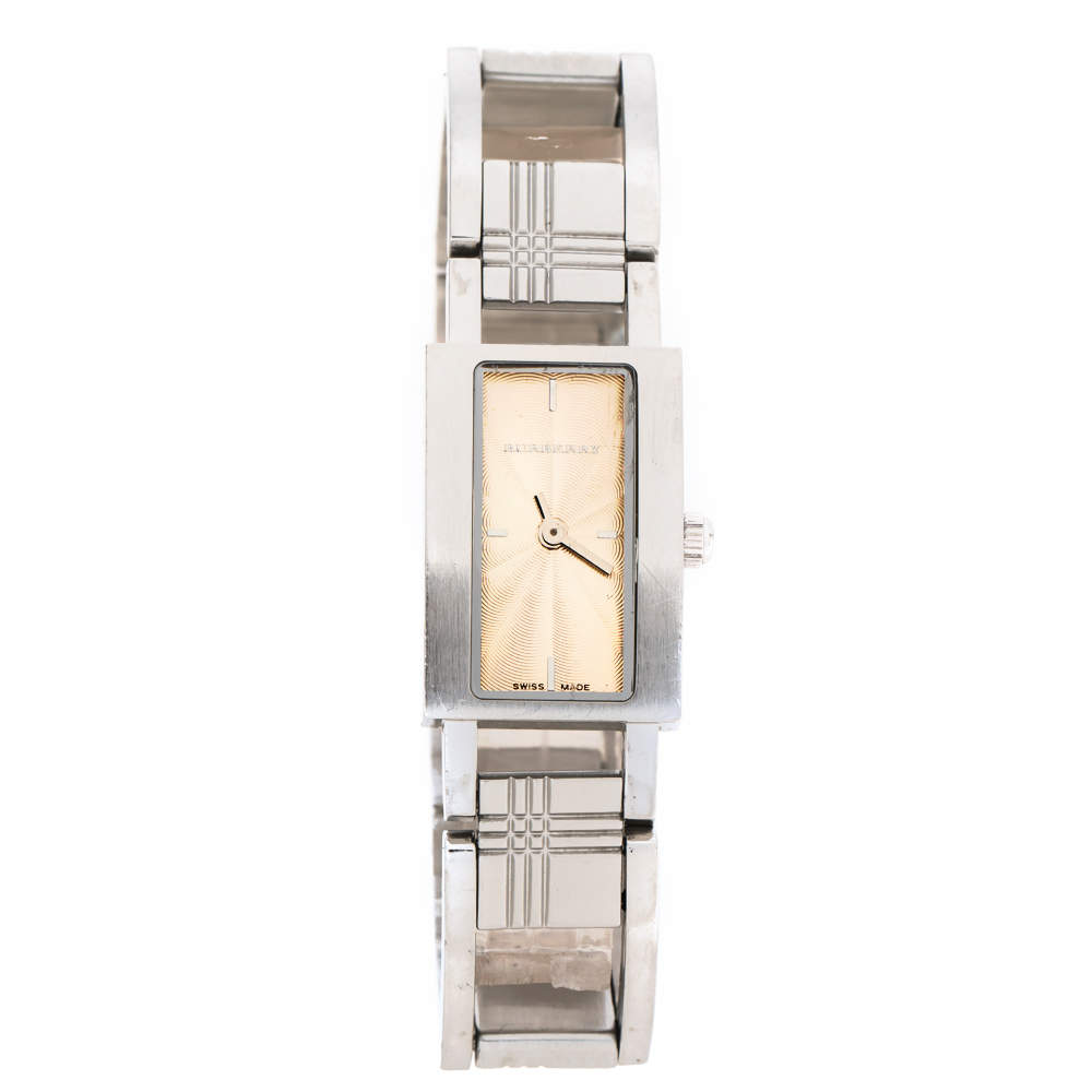 Pre Owned Burberry Beige Stainless Steel BU4208 Women's Wristwatch 16 mm