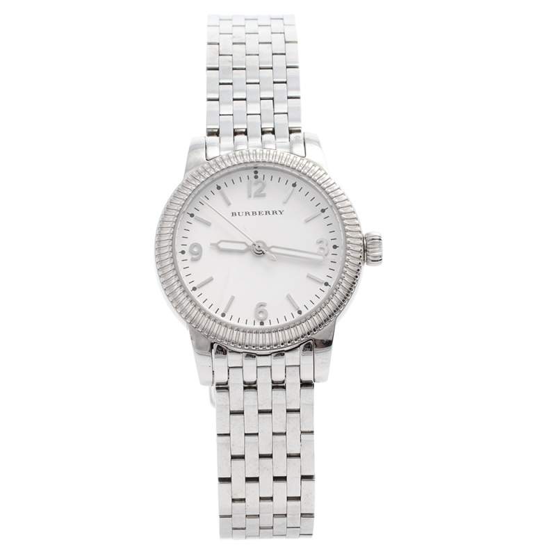 Burberry White Stainless Steel The Utilitarian BU7856 Women's Wristwatch 30 MM