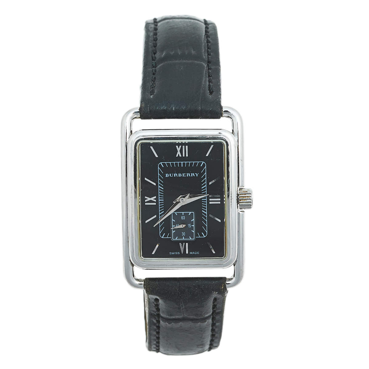 Burberry black outlet leather watch